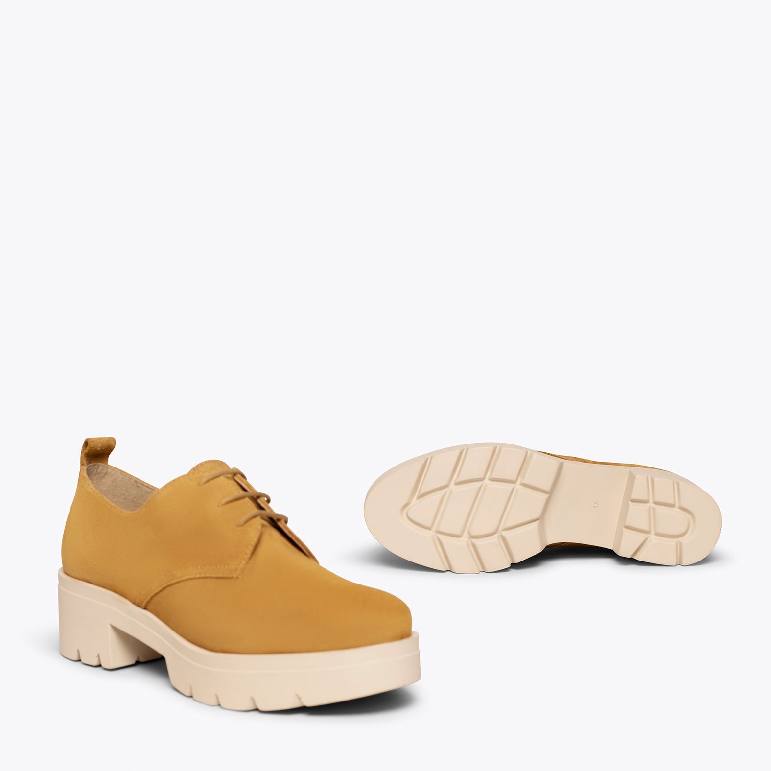 CANDEM Zapatos con cordones con tacón y plataforma CUERO