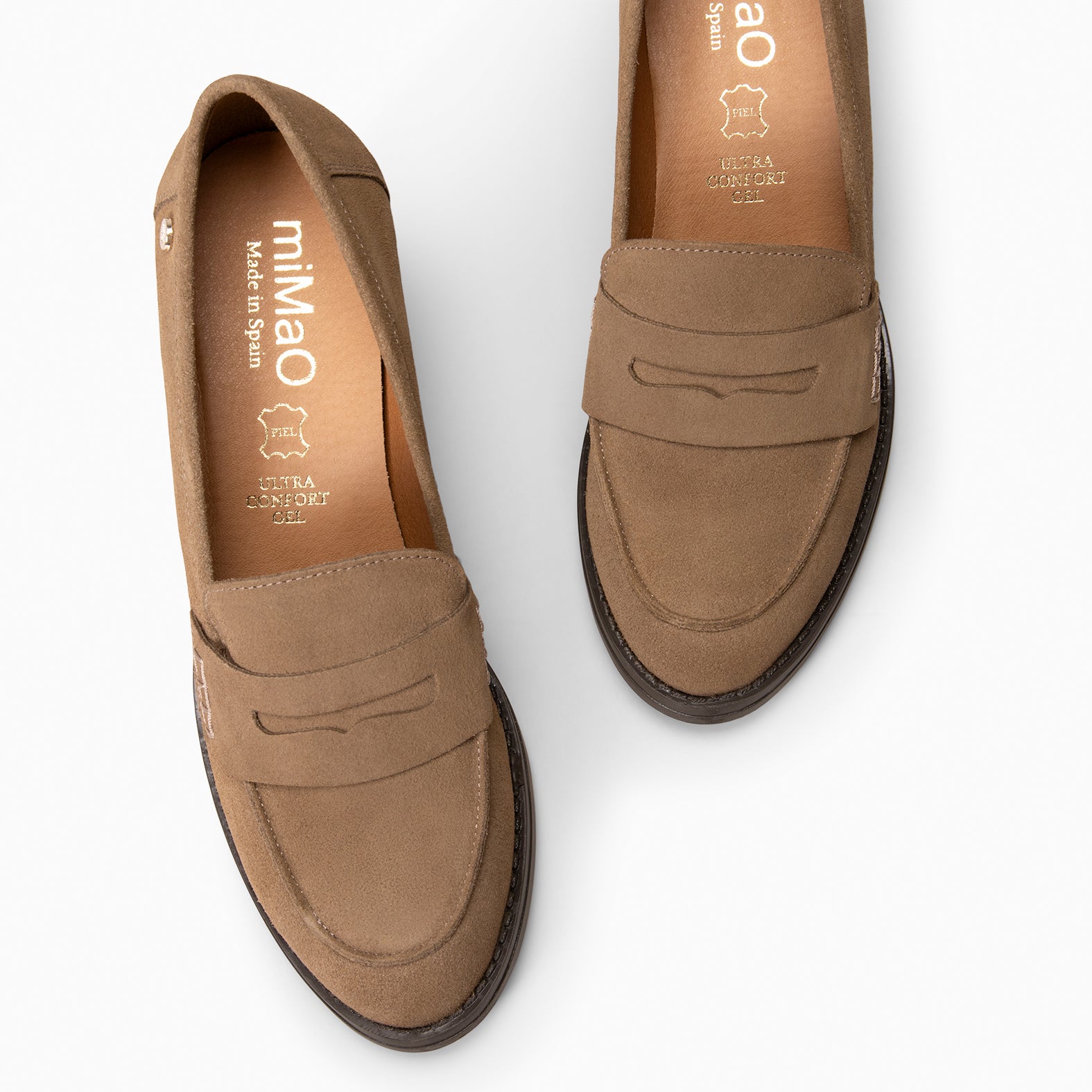 LATTÉ – Mocasín con tacón TAUPE