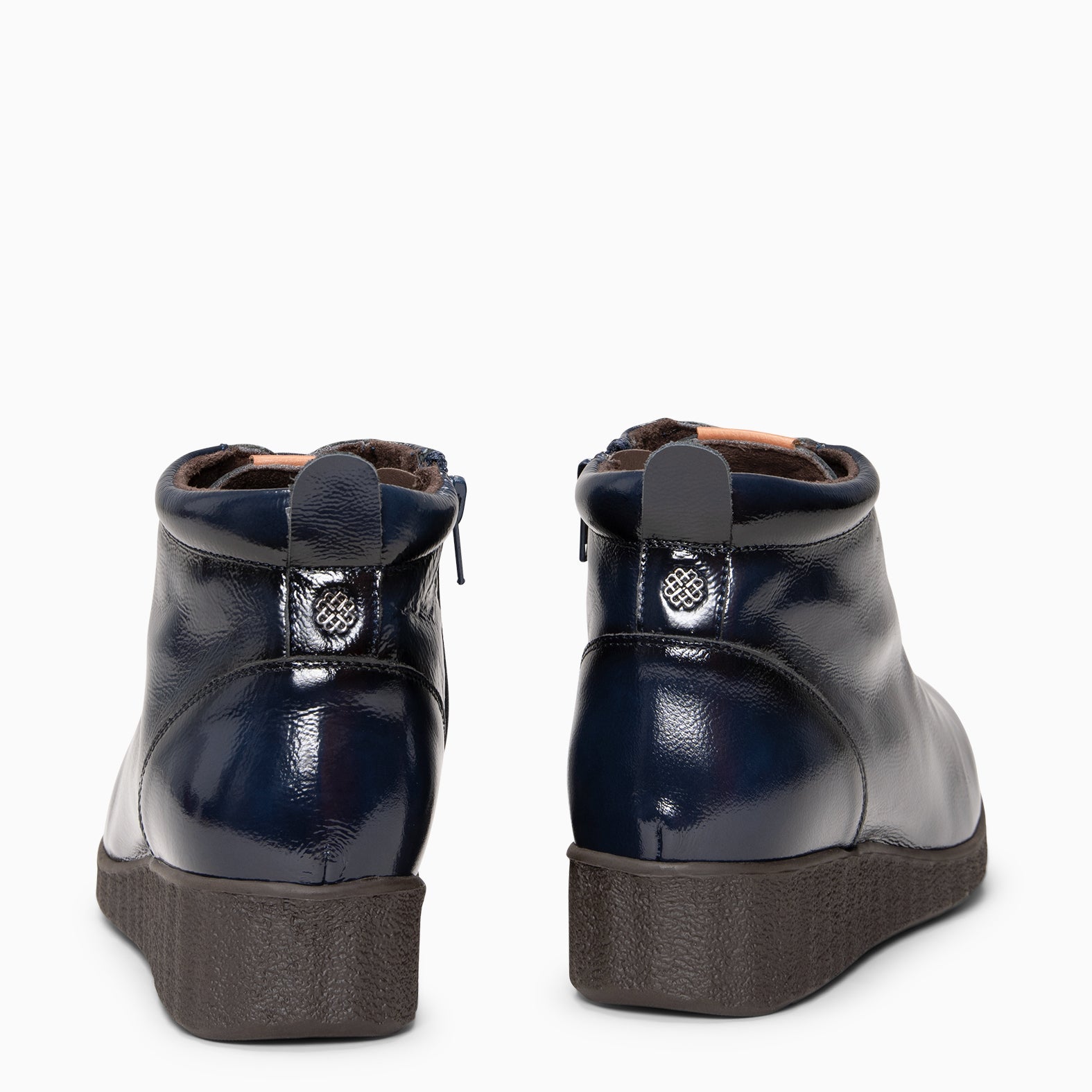 FLEXY - Zapatillas de charol MARINO abotinadas