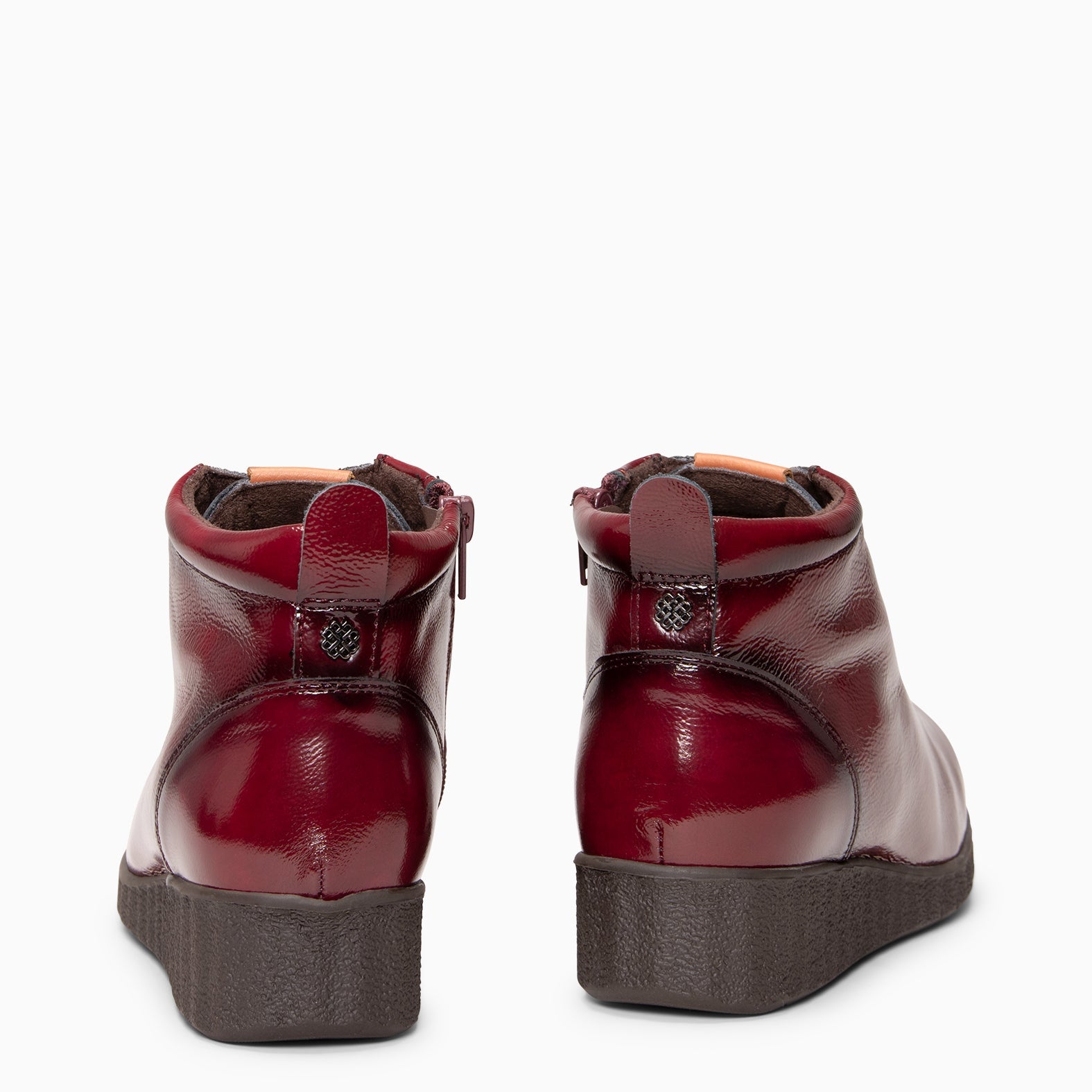 FLEXY - Zapatillas de charol BURDEOS abotinadas
