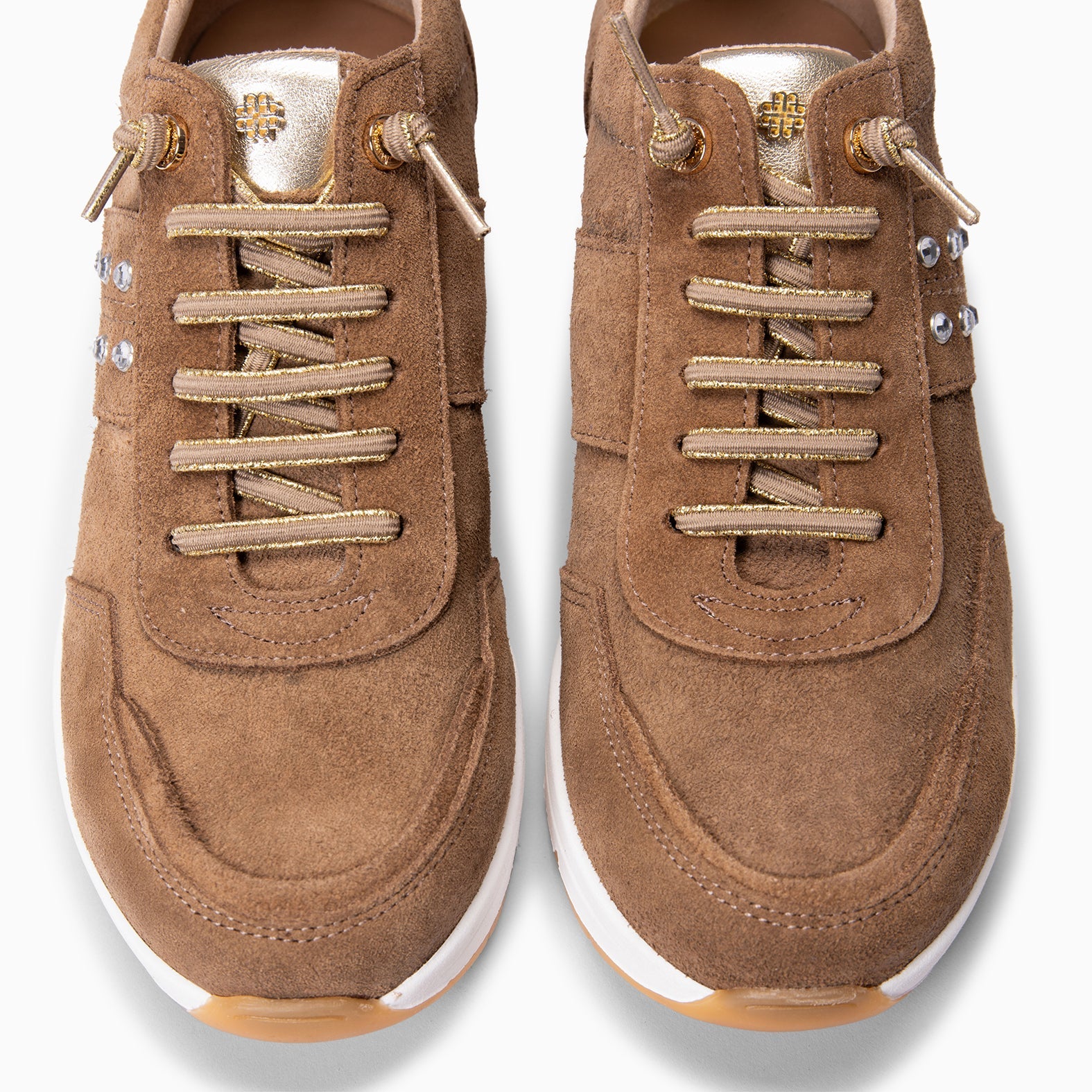 METZ - Zapatillas con cuña de ante TAUPE