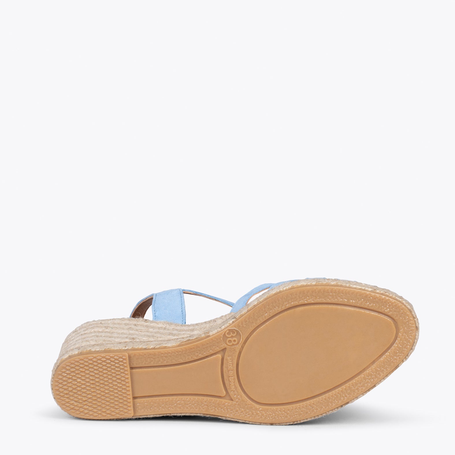 OYAMBRE - Sandalias con cuña de esparto Cangrejera AZUL