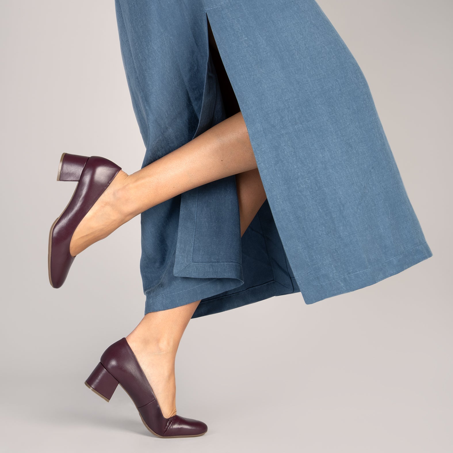URBAN REDONDO SALON - Zapatos de tacón bajo de napa BURDEOS