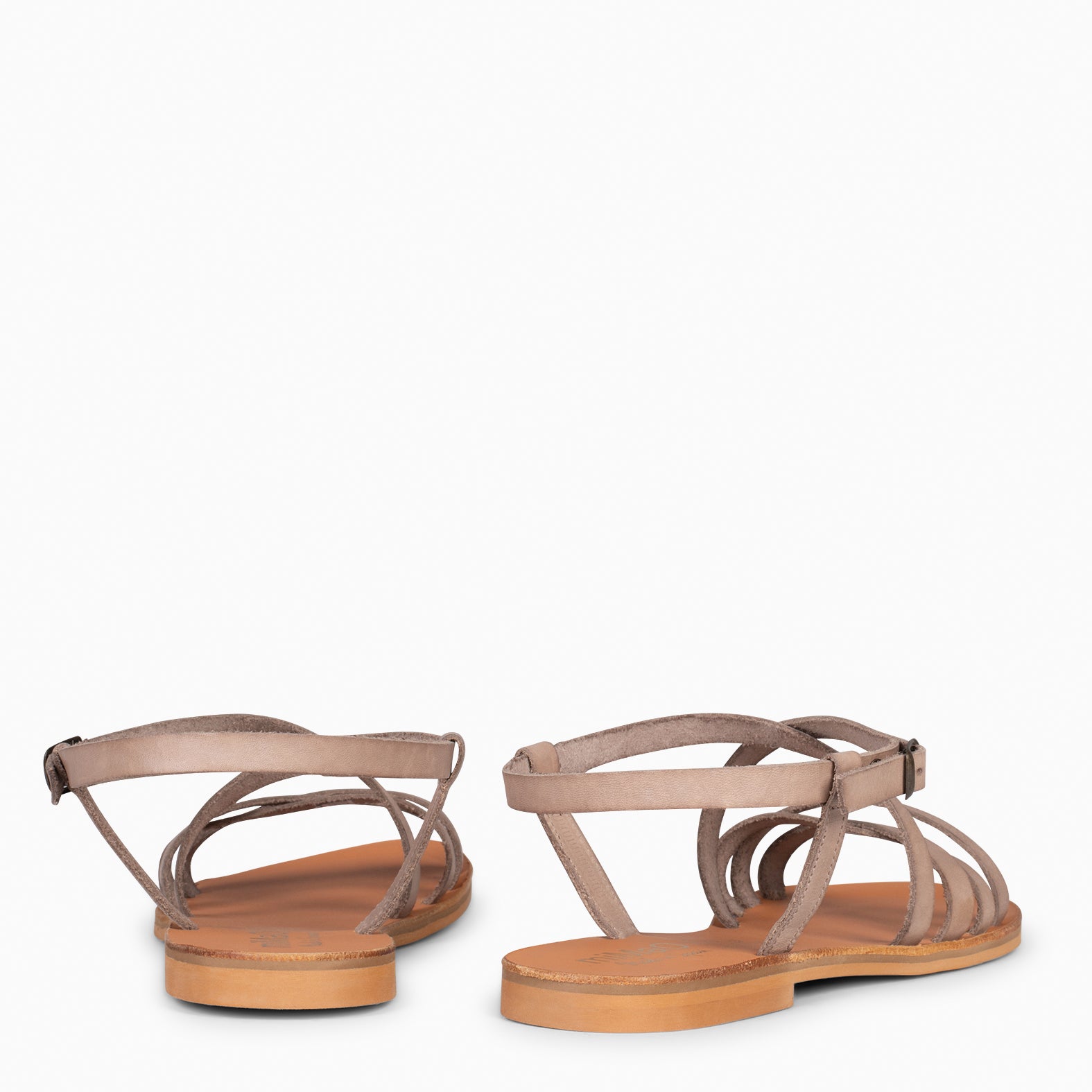 IXORA - Sandalias planas de mujer con hebilla TAUPE