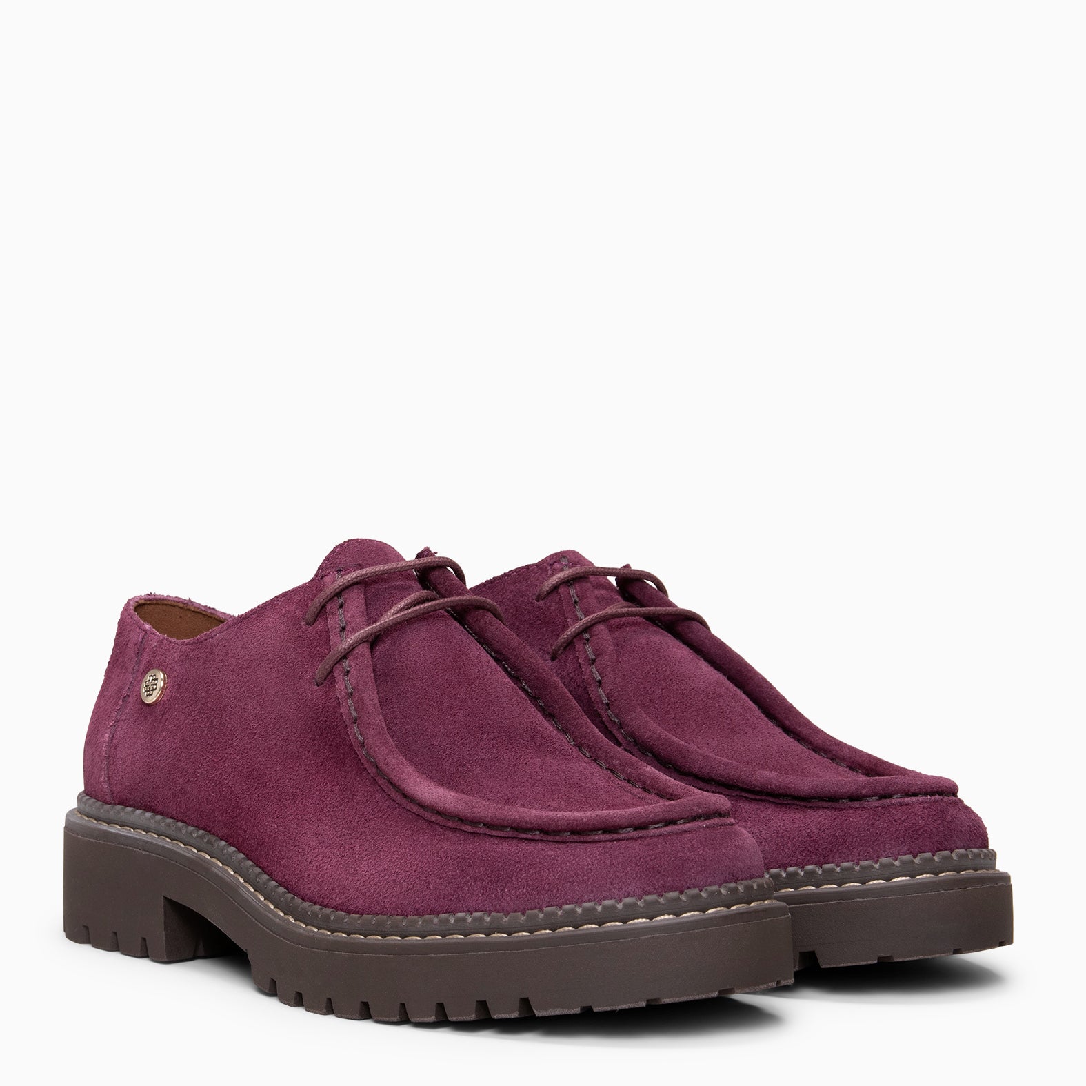 YALE – Mocasin con suela track con cordones BURDEOS