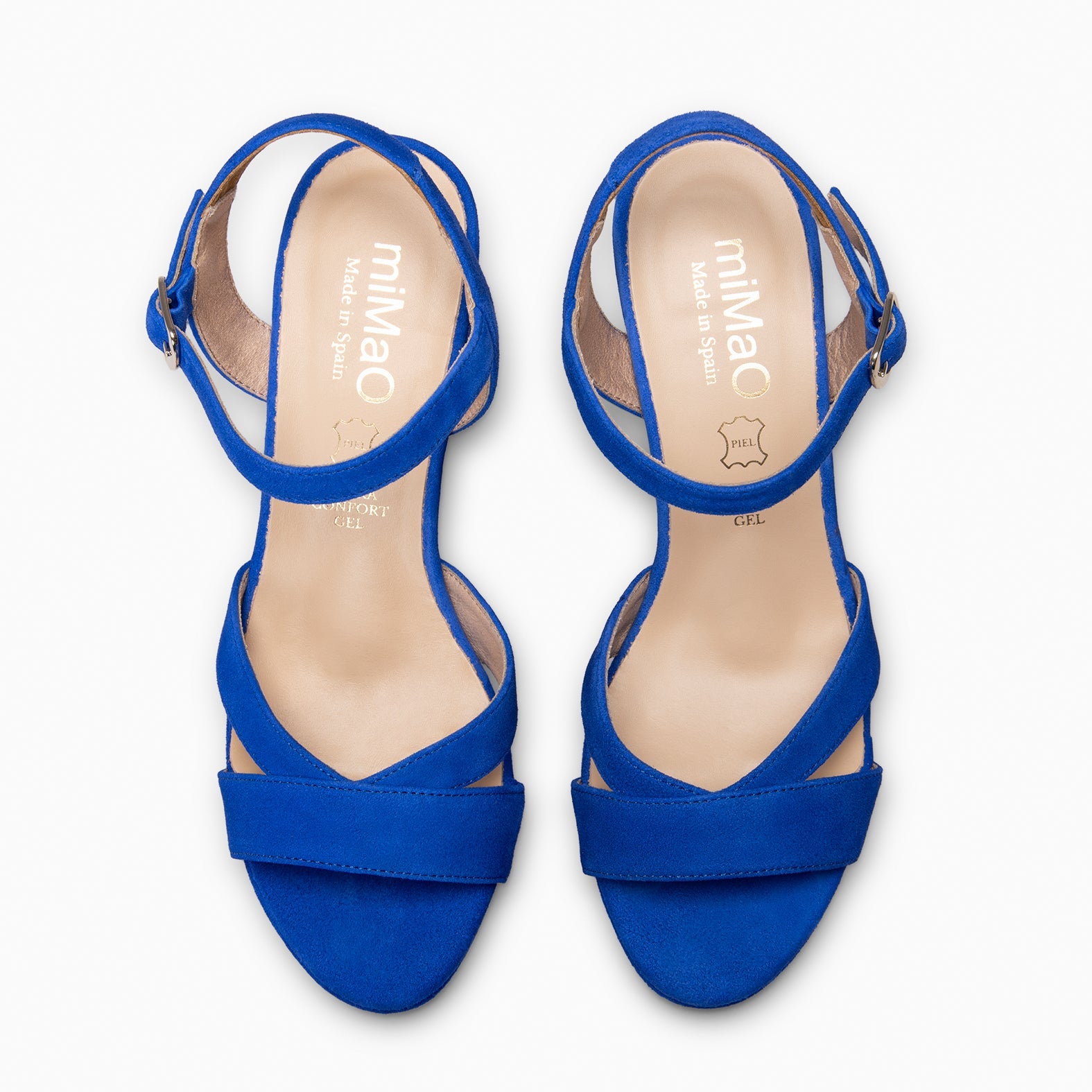 PARIS – Sandalias de fiesta con tacón alto y plataforma AZUL ELÉCTRICO
