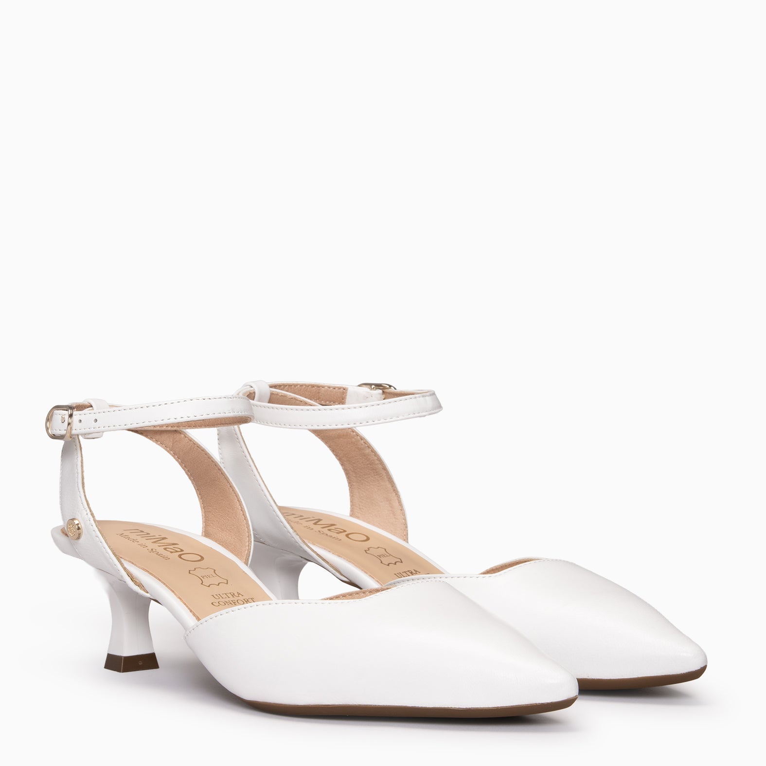 DANIELA - Destalonado con tacón kitten BLANCO