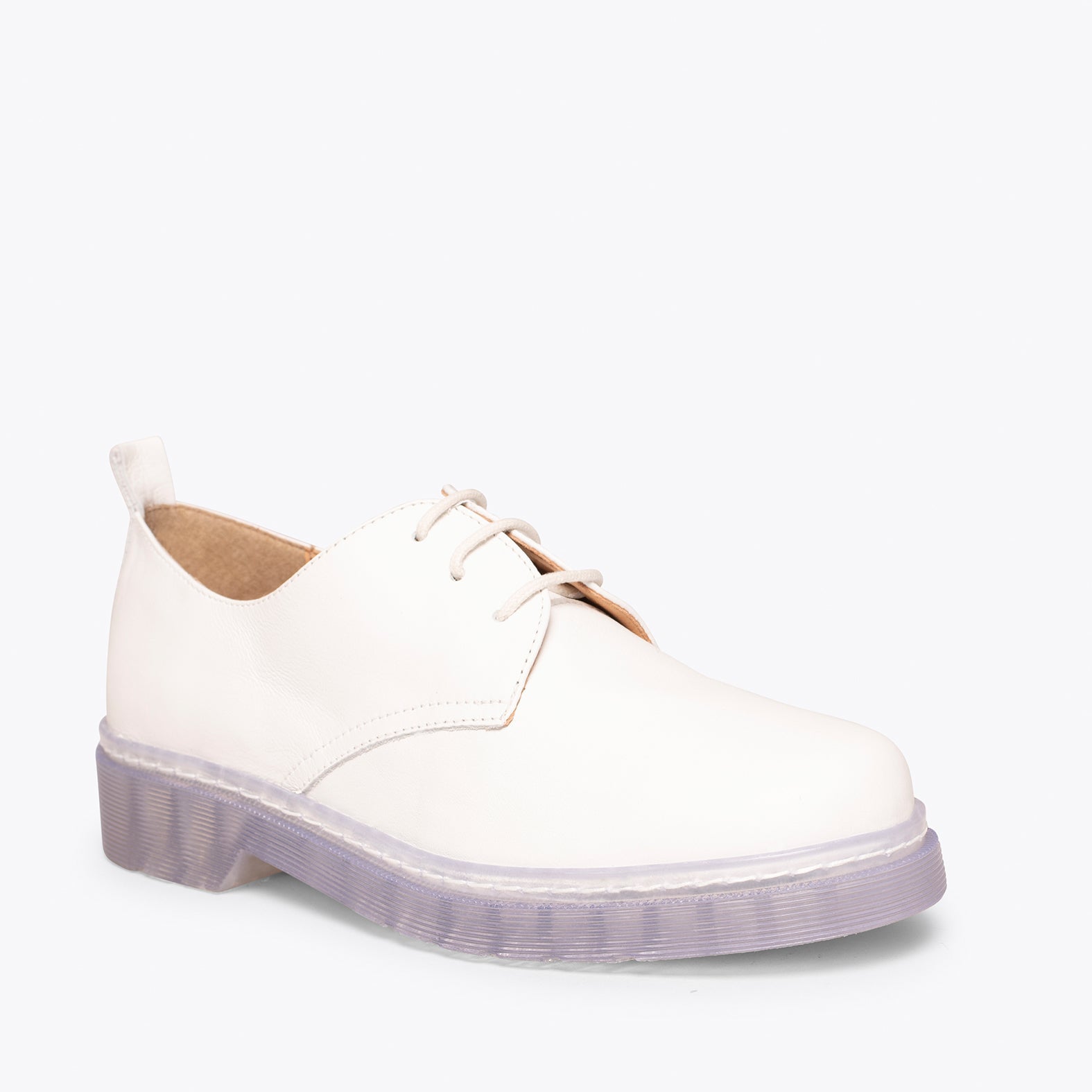 INGLÉS – Zapato de mujer con cordones BLANCO
