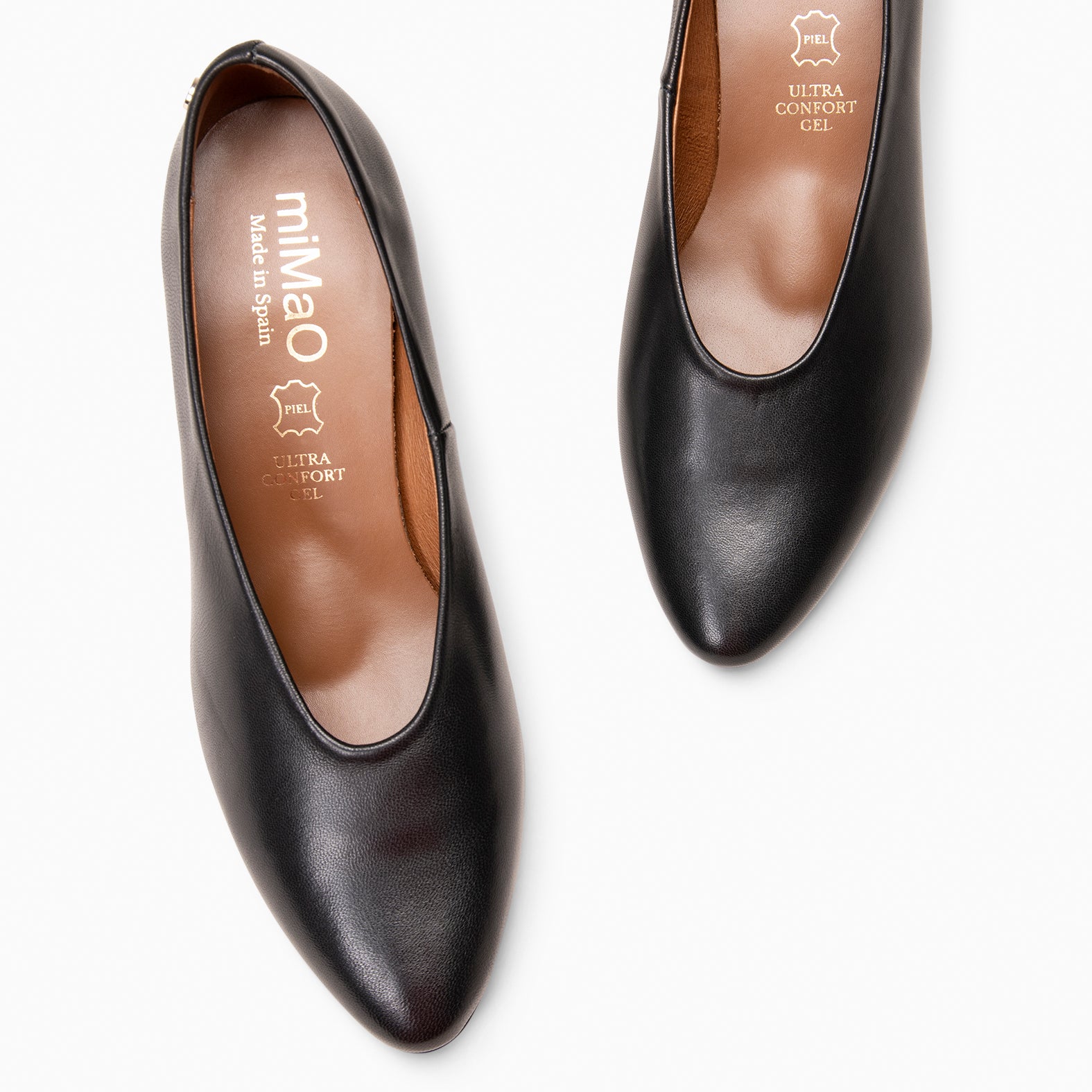 URBAN STYLE NAPA - Zapato de tacón ancho en piel NEGRO