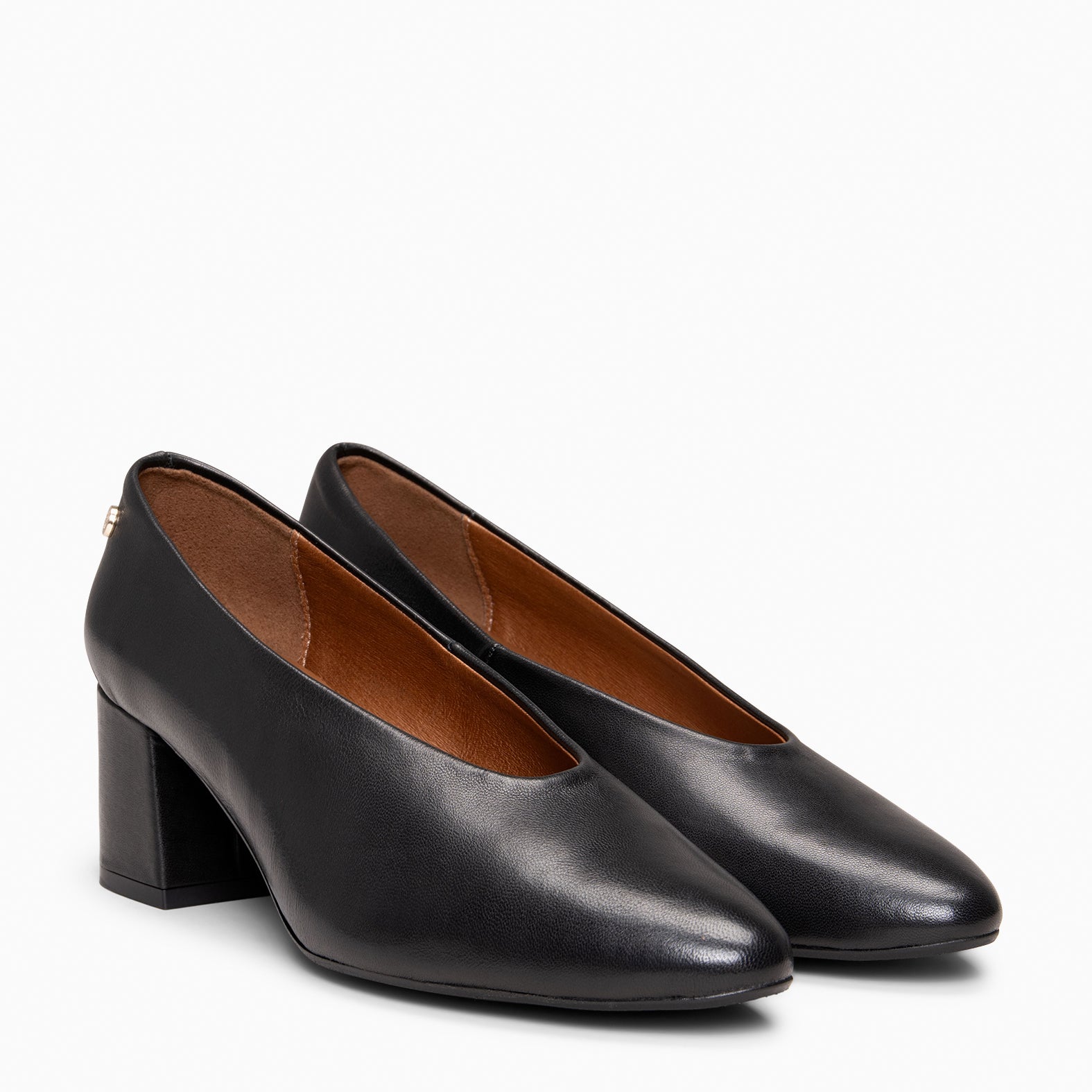 URBAN STYLE NAPA - Zapato de tacón ancho en piel NEGRO