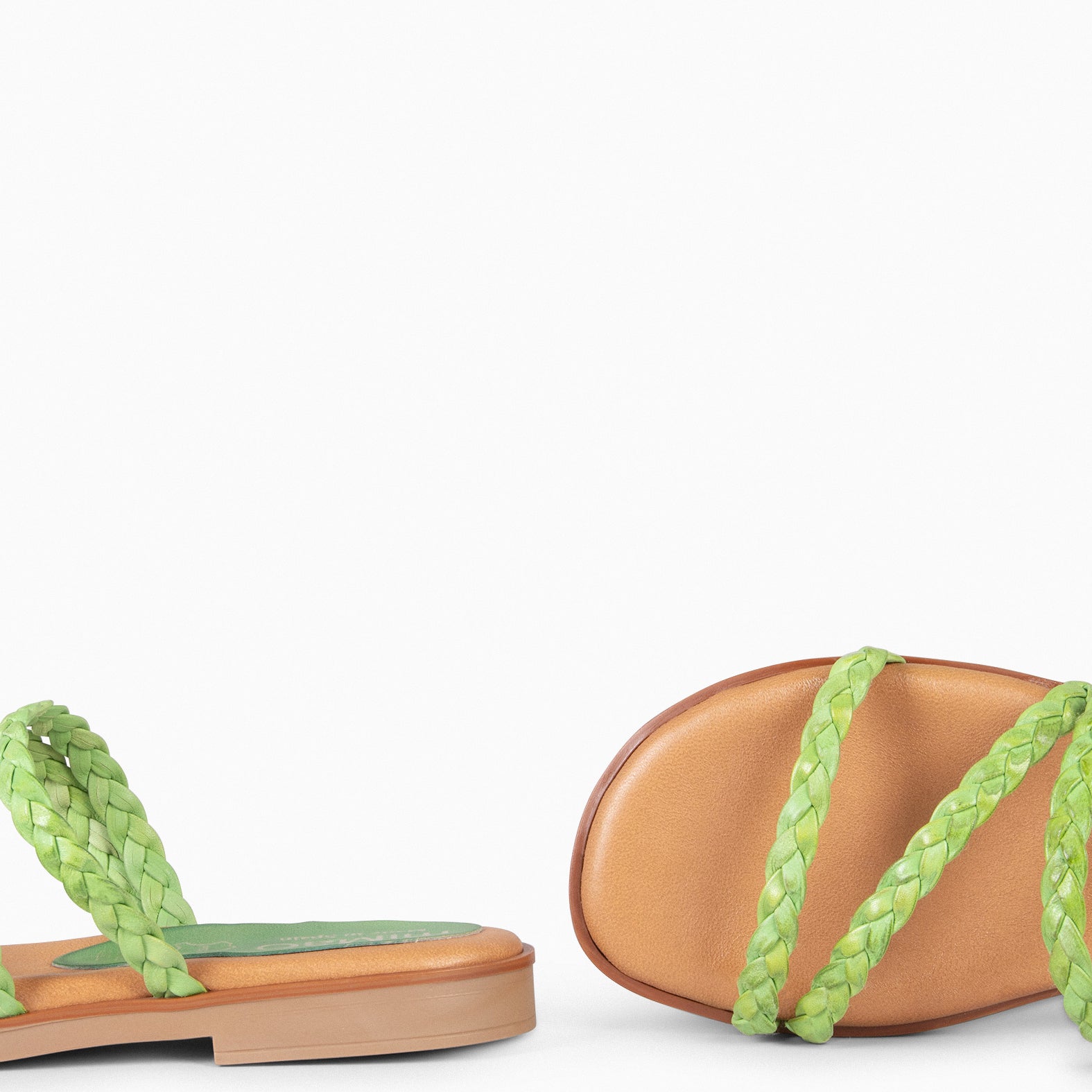HIDRA - Sandalias planas trenzadas VERDE