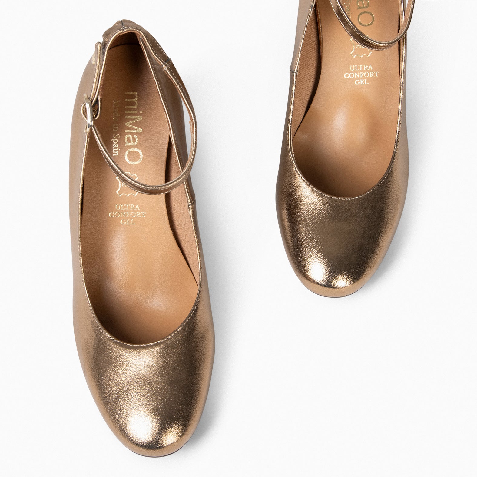 CAROL – Zapatos con pulsera y tacón ORO VIEJO