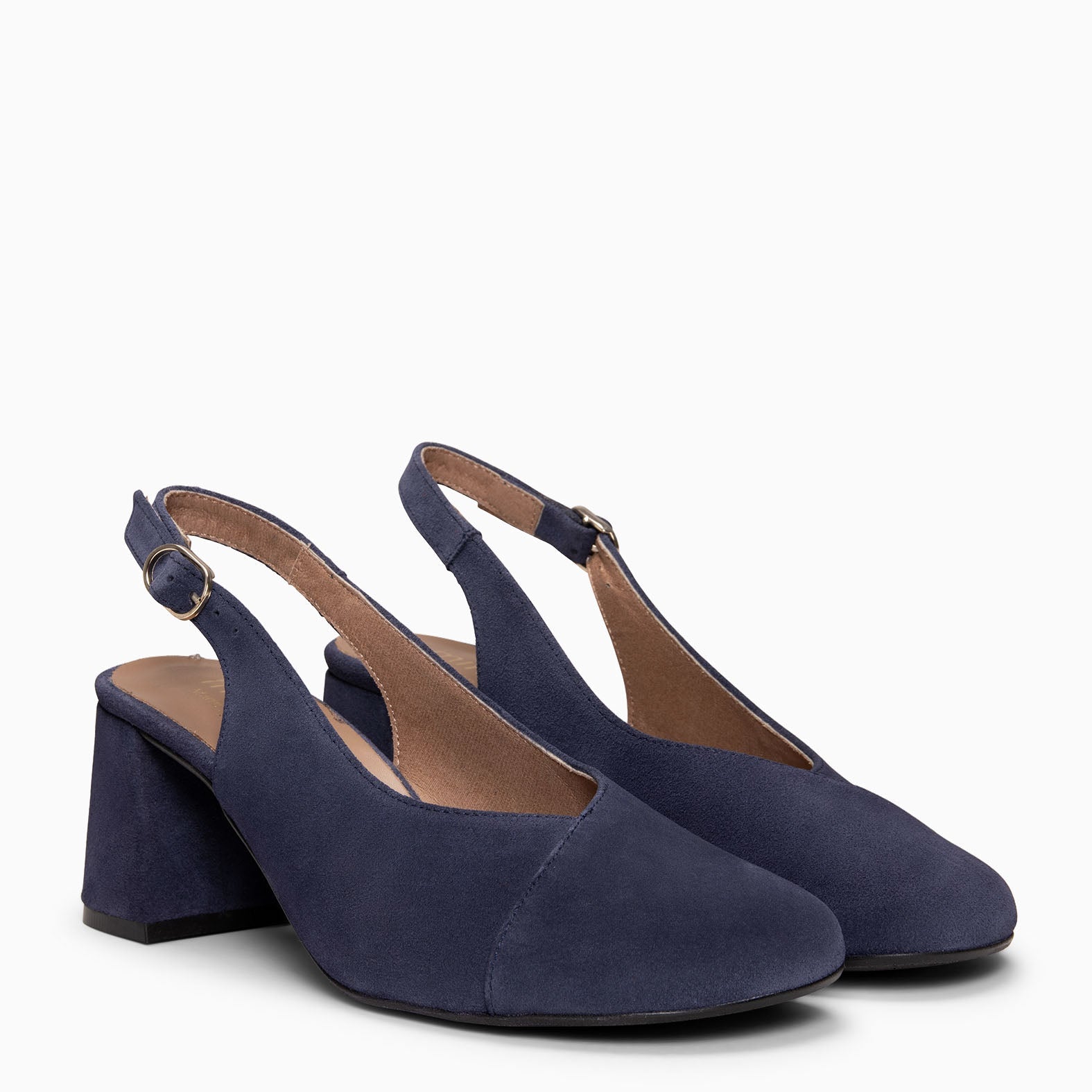 VEGA - Zapato de tacón ancho destalonado MARINO