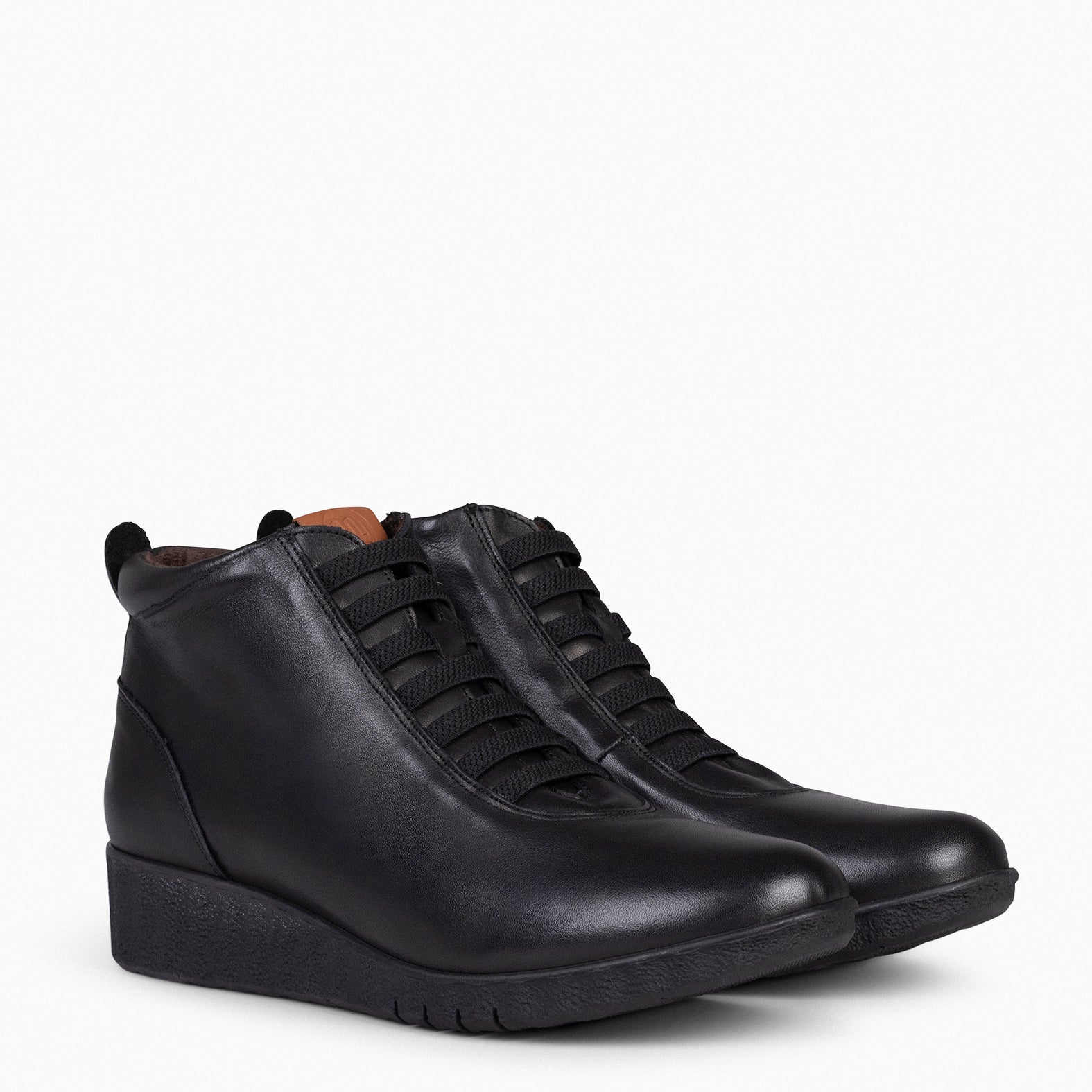 FLEXY - Zapatillas Abotinadas de napa NEGRO
