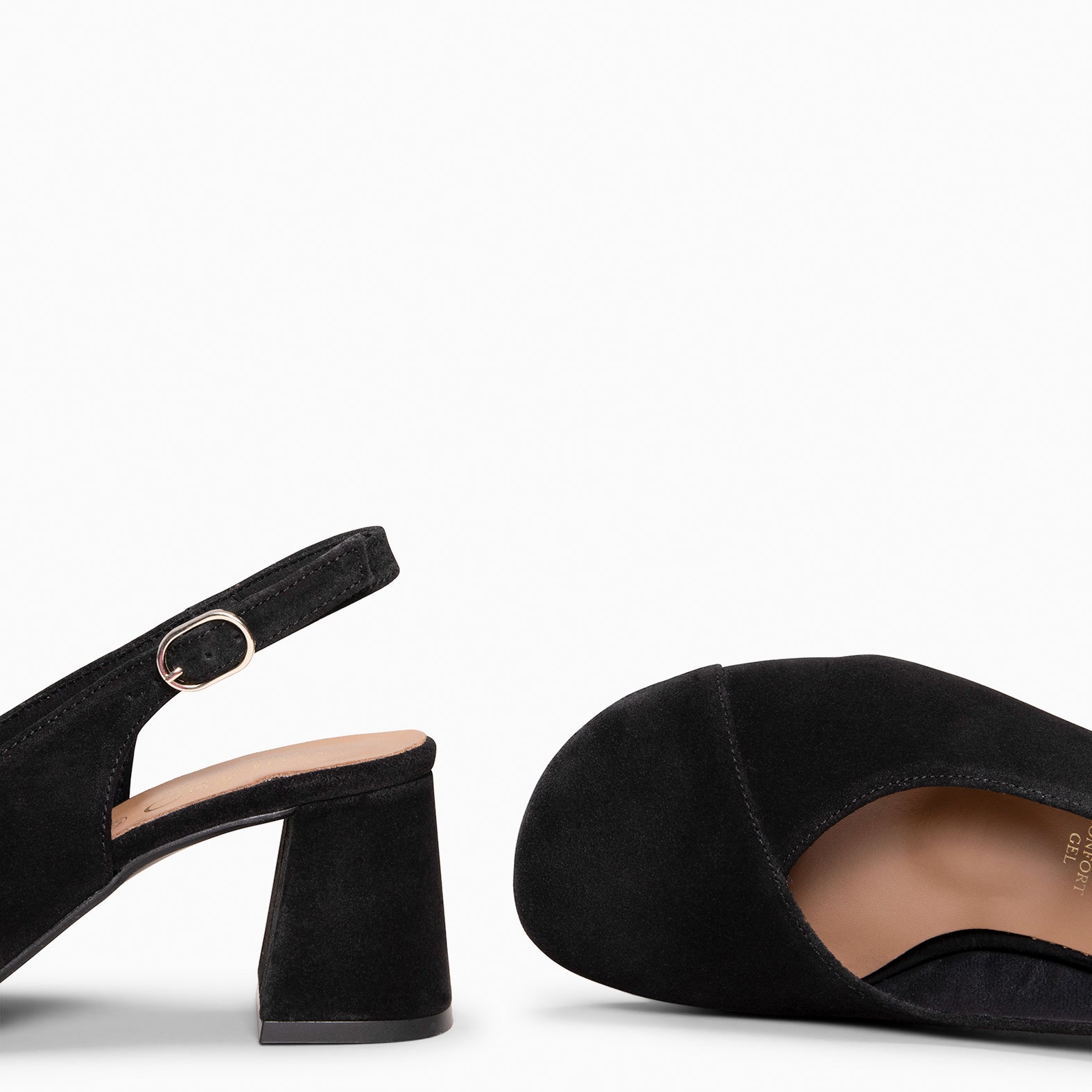 VEGA - Zapato de tacón ancho destalonado NEGRO