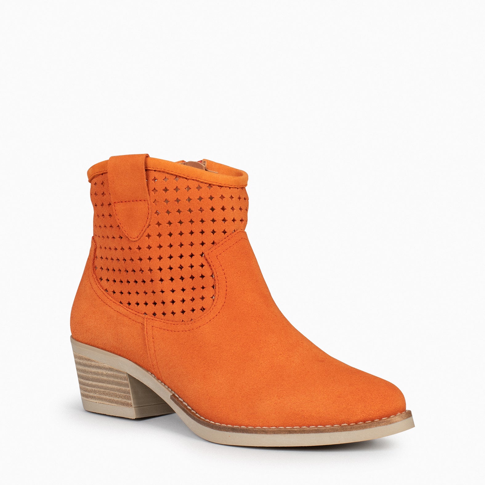 HOUSTON – Botines cowboy con tacón NARANJA