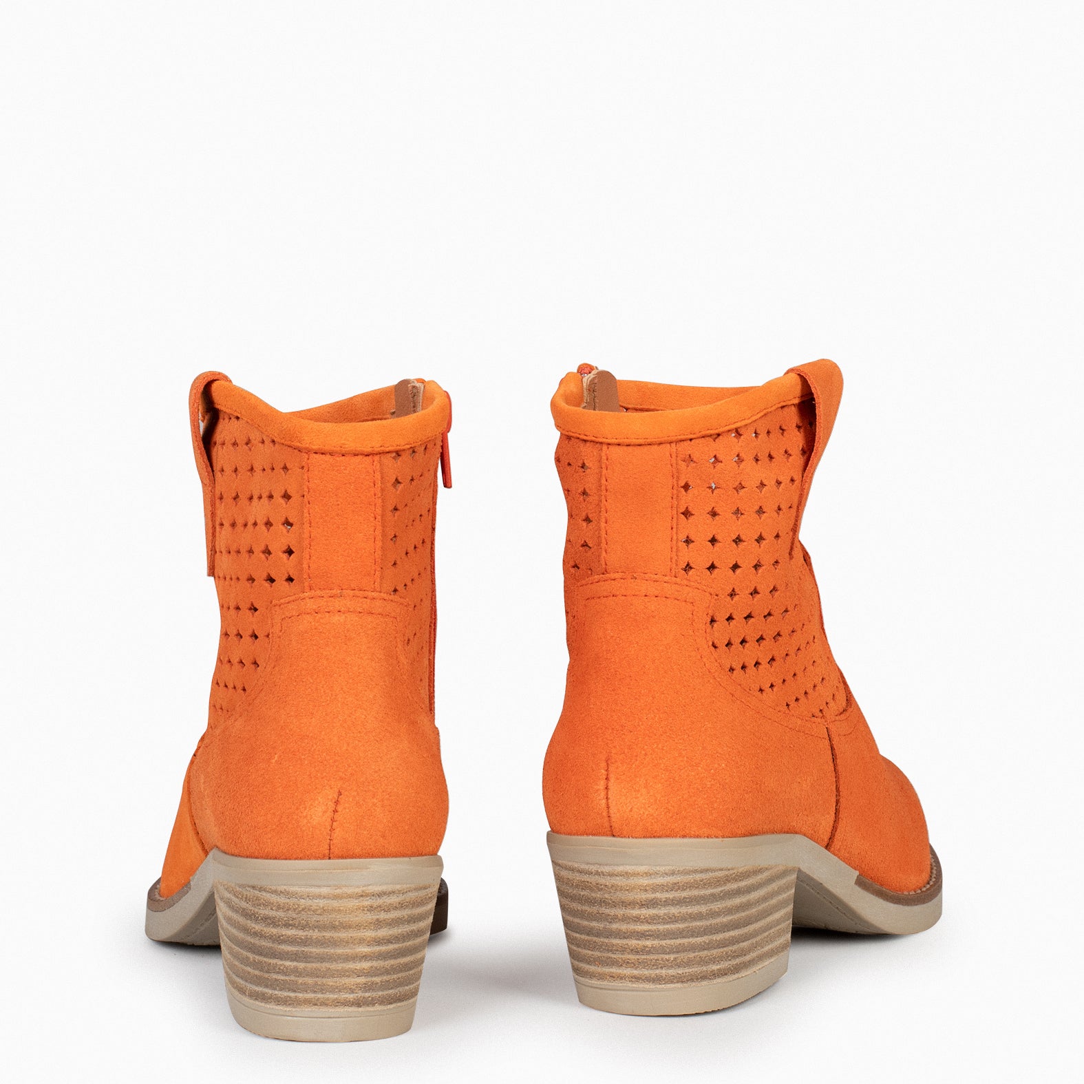 HOUSTON – Botines cowboy con tacón NARANJA