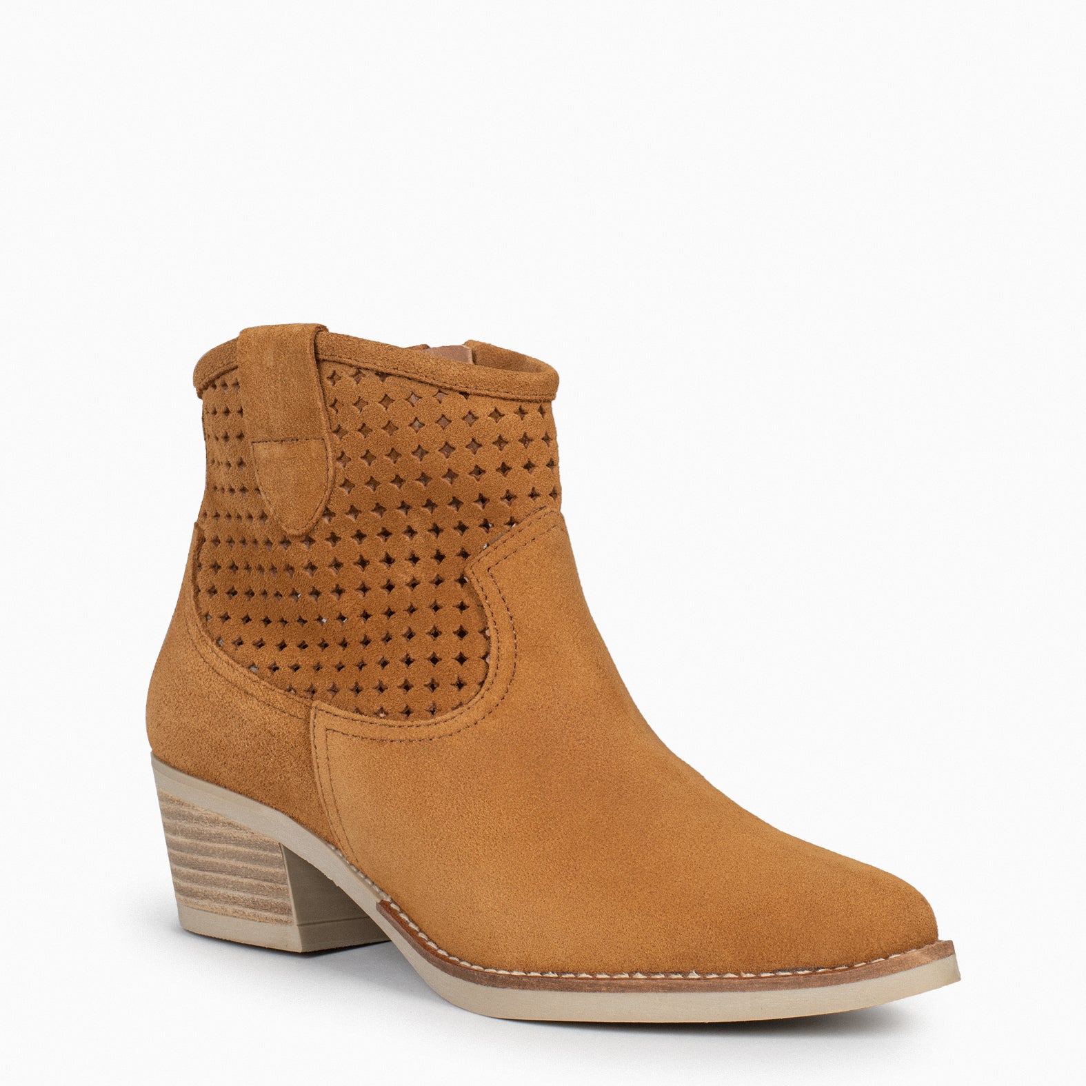 HOUSTON – Botines cowboy con tacón CAMEL