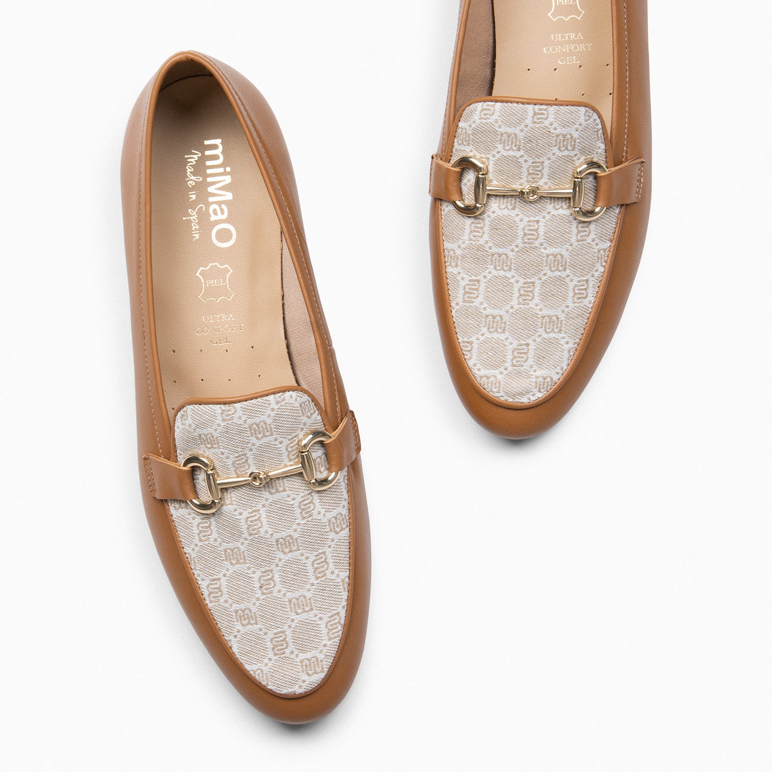 CALYPSO - Mocasines Tacón Ancho CAMEL