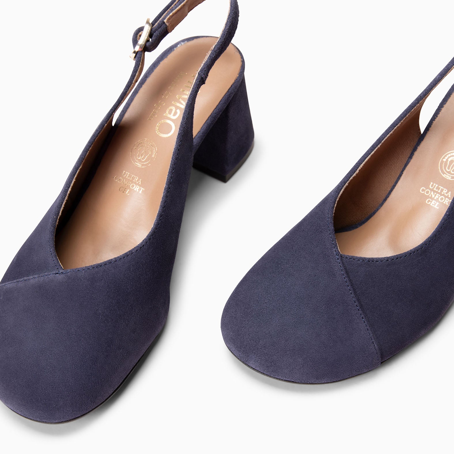 VEGA - Zapato de tacón ancho destalonado MARINO