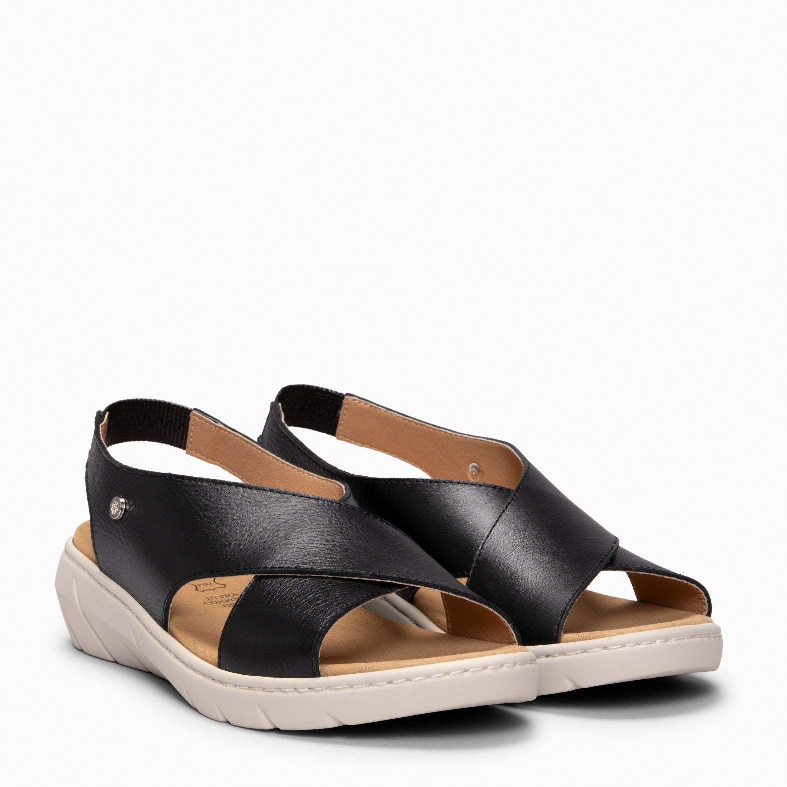 LUPÉ - Sandalias destalonadas con plantilla extraíble NEGRO