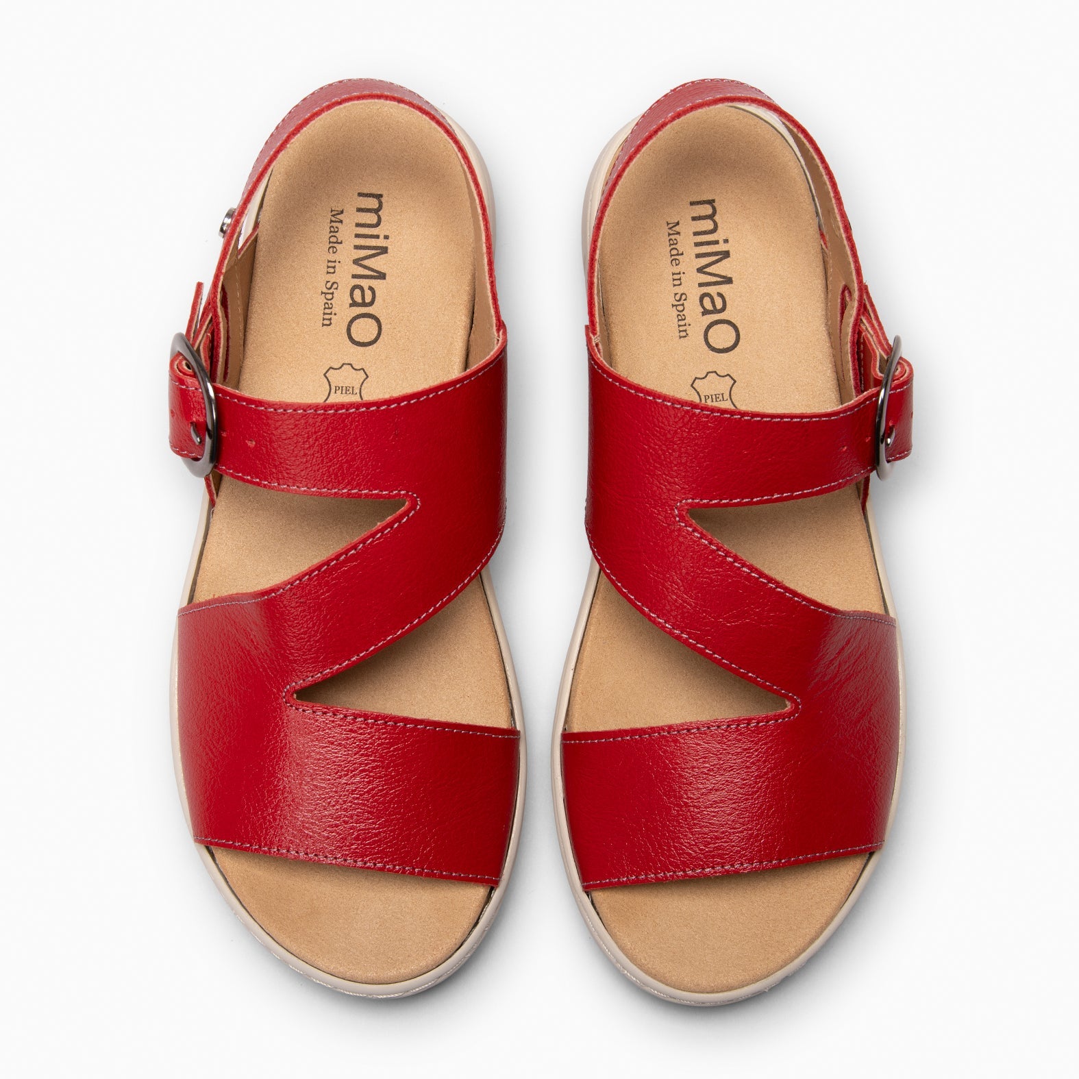 NATURA – Sandalias con plantilla Extraíble ROJO