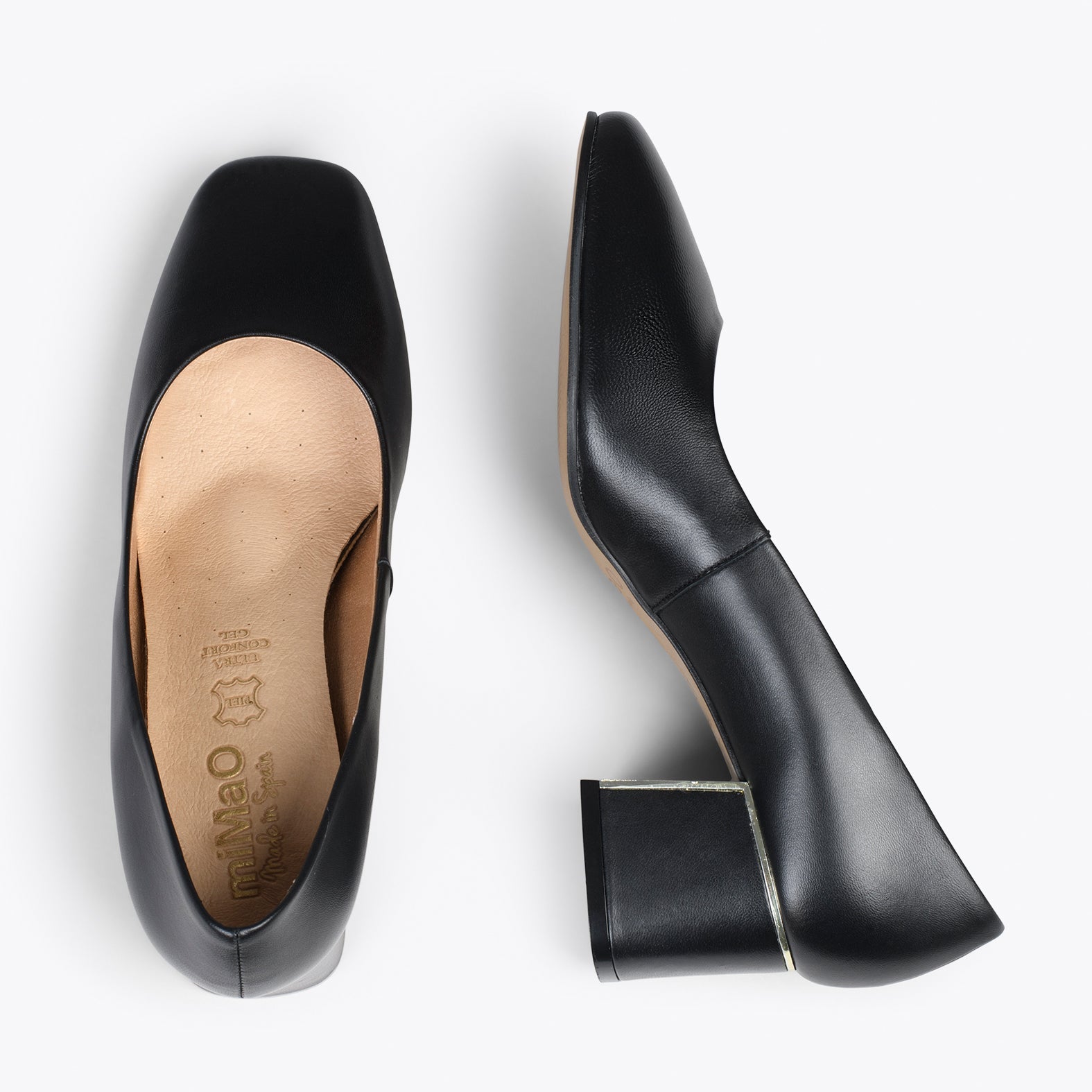 FEMME - Zapatos de tacón bajo con puntera ancha NEGRO