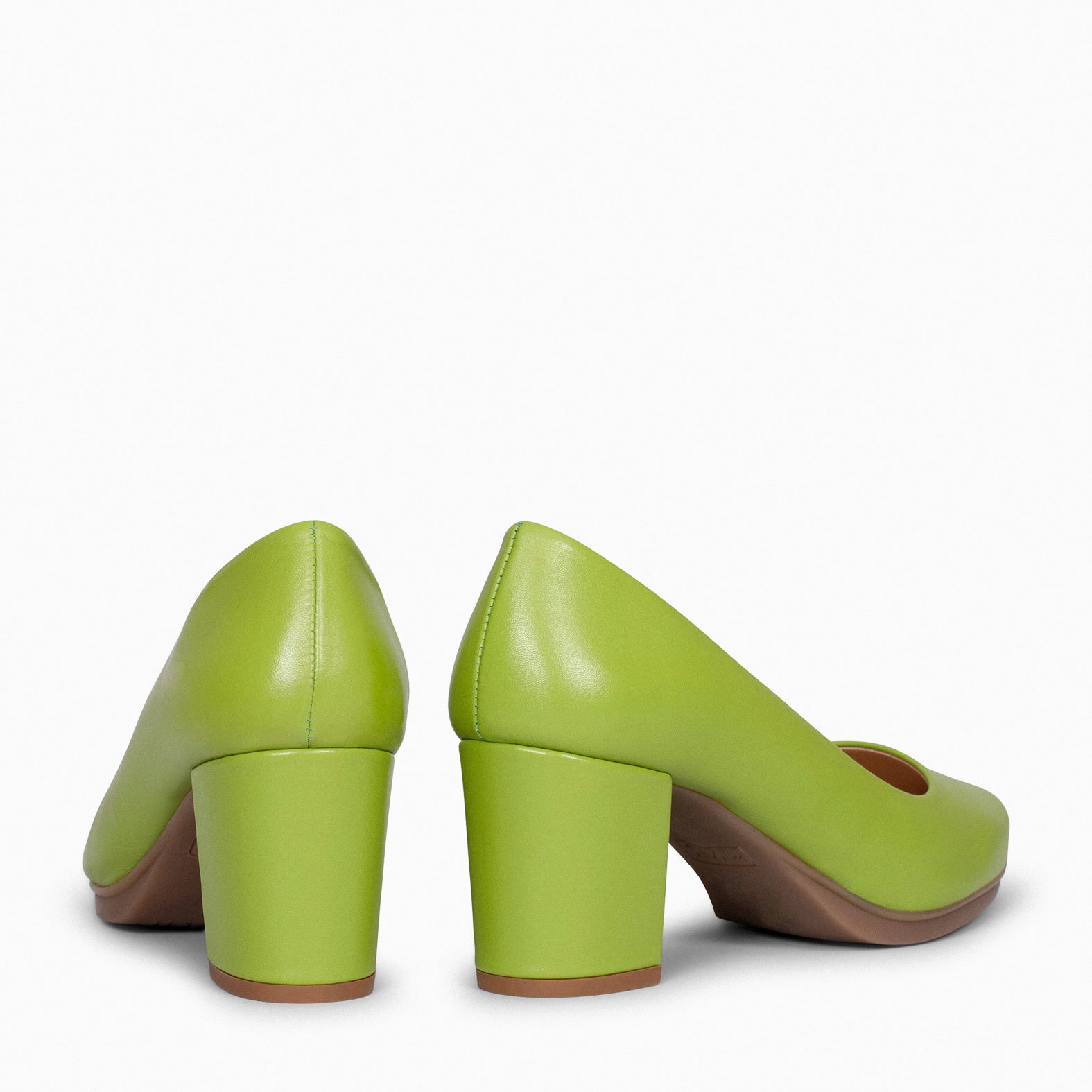 URBAN S SALON - Zapatos de tacón medio de napa VERDE PISTACHO