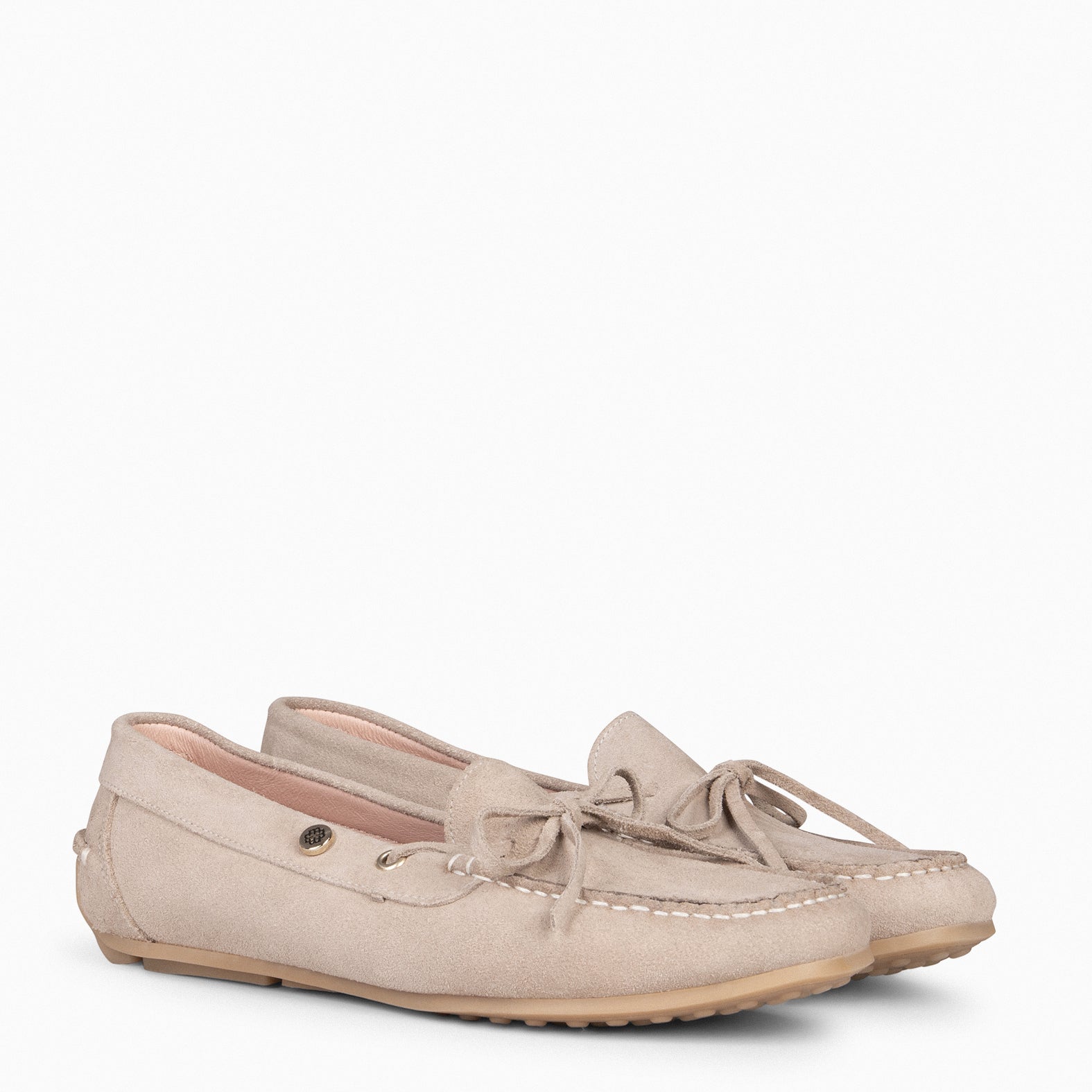 LAZO - Mocasines planos de mujer con plantilla extraíble BEIGE