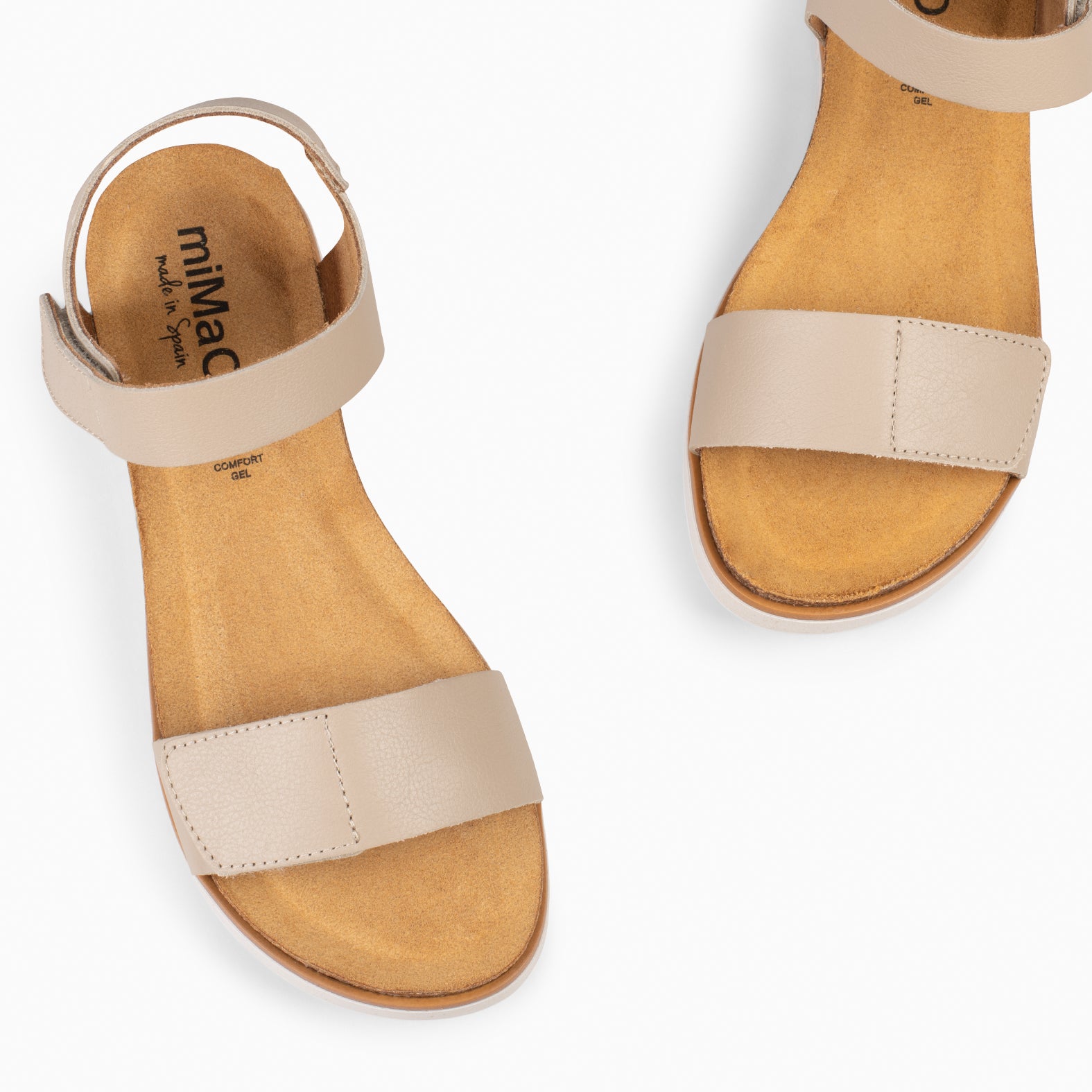 ARALIA - Sandalias planas con tiras de velcro TAUPE