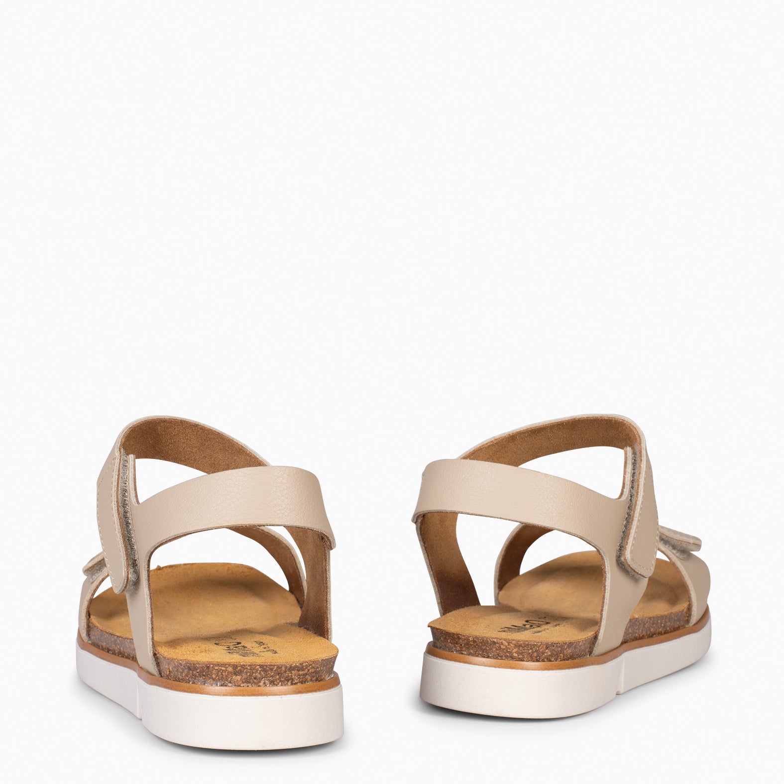 ARALIA - Sandalias planas con tiras de velcro TAUPE