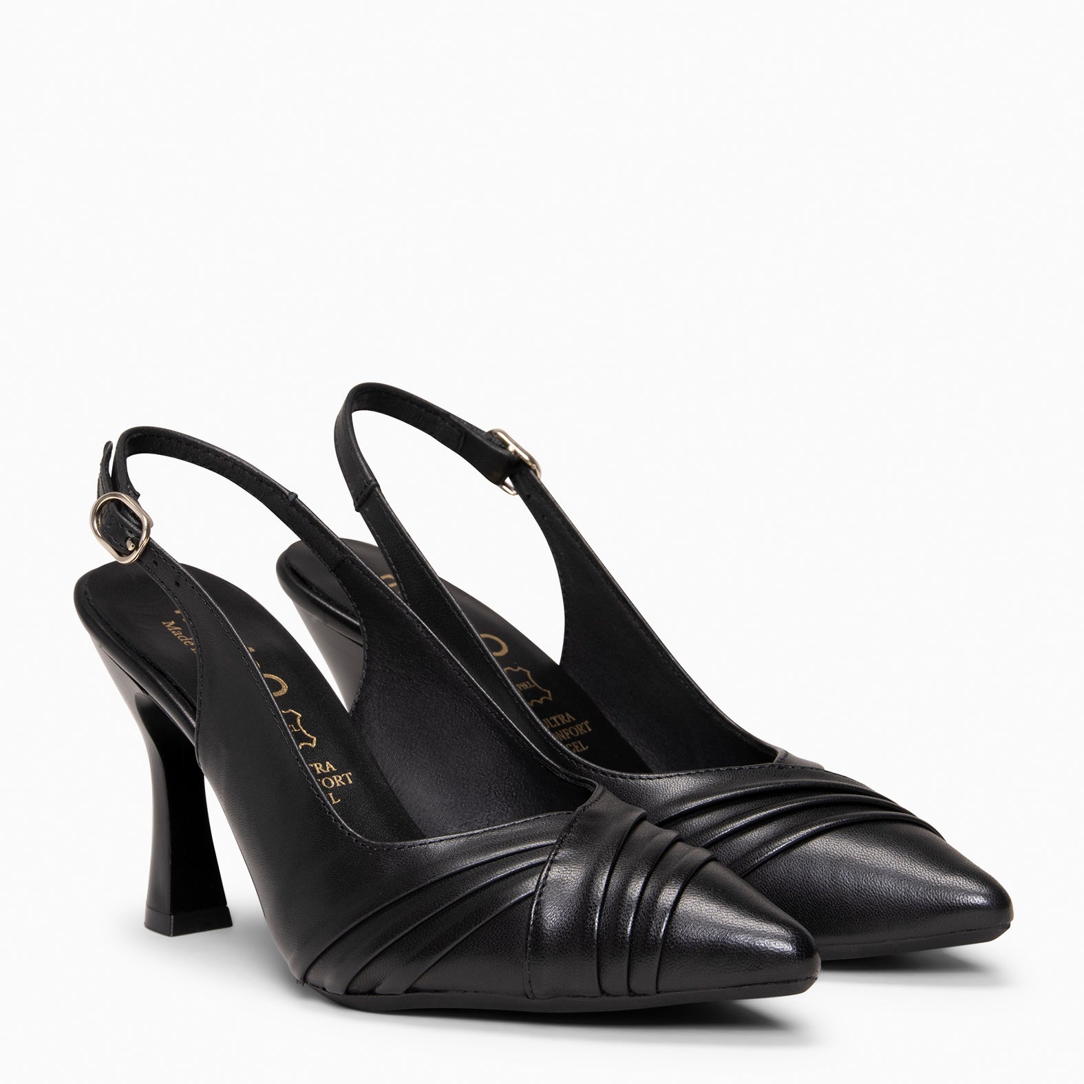 CARLA - Zapato de tacón alto destalonado NEGRO