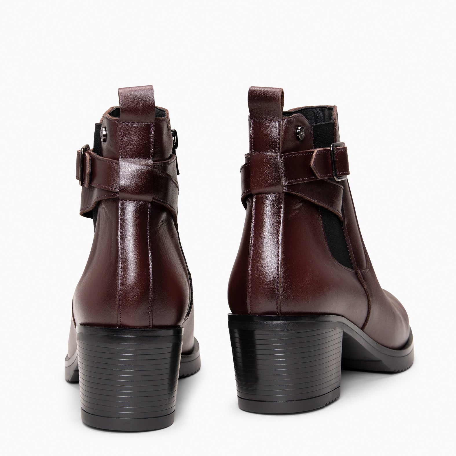 LEMY - Botines BURDEOS de piel de napa