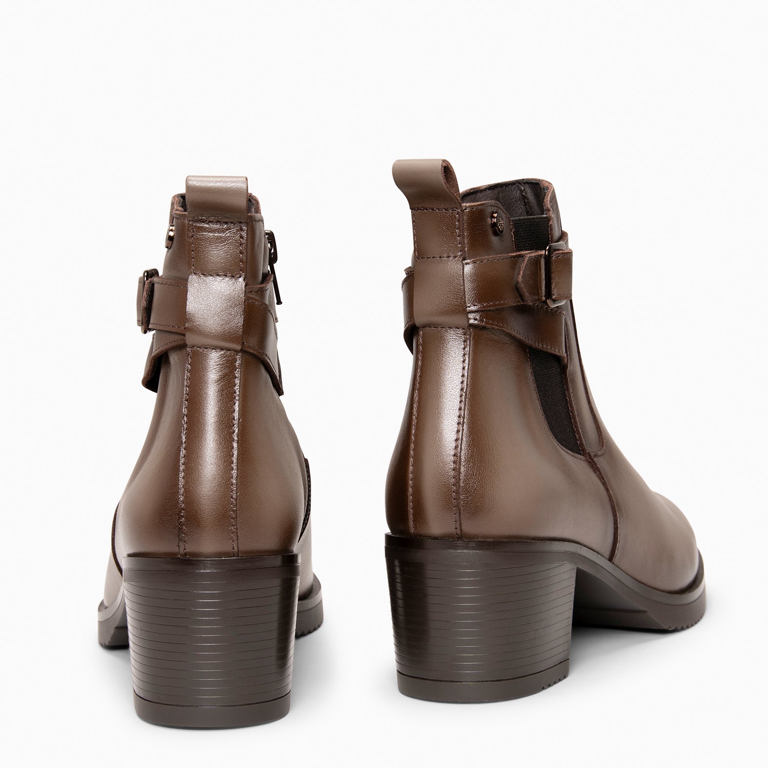 LEMY - Botines TAUPE de piel de napa