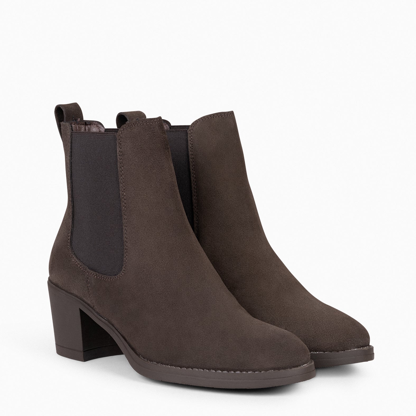 NEW CHELSEA - Botines de caña alta con tacón para mujer MARRÓN