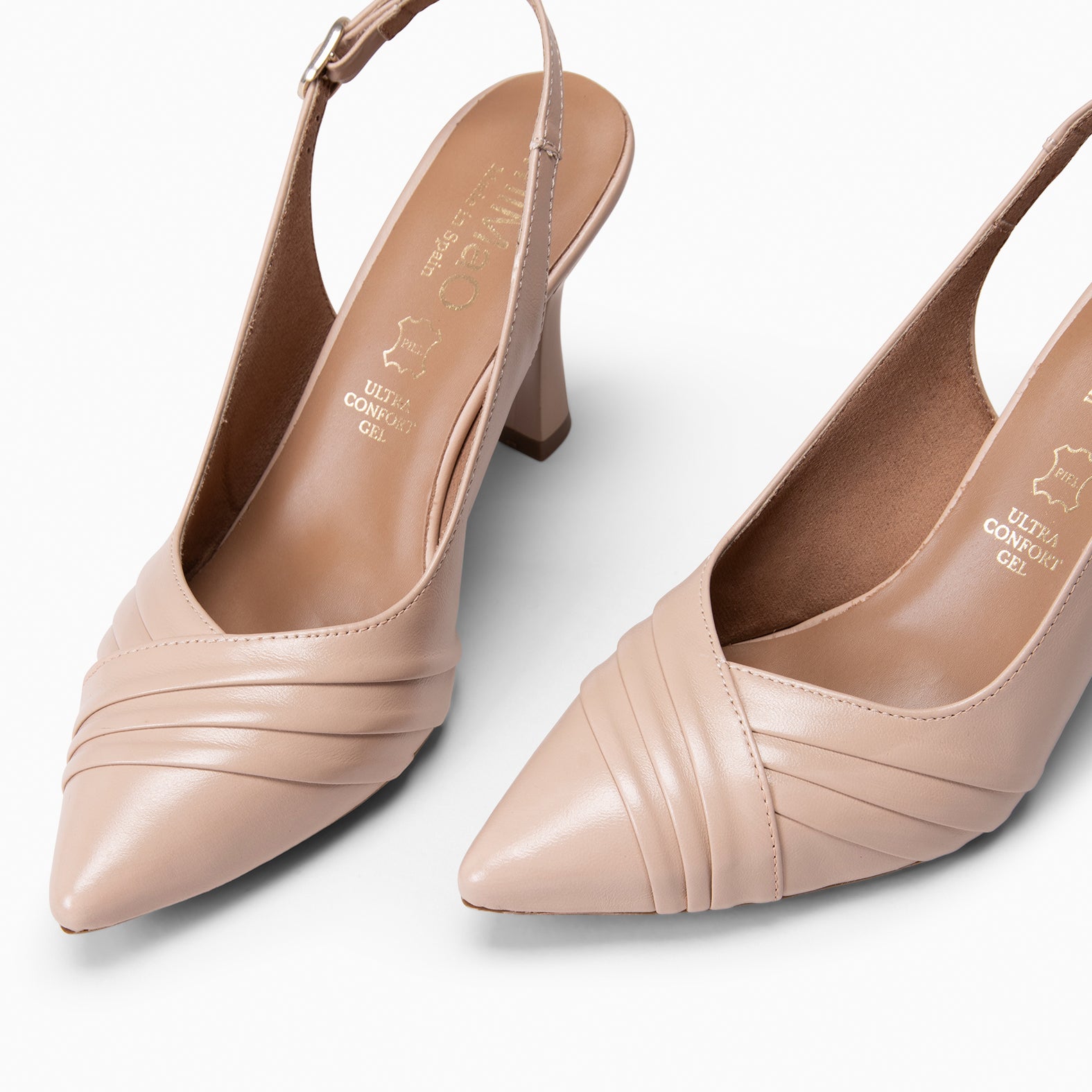 CARLA - Zapato de tacón alto destalonado NUDE