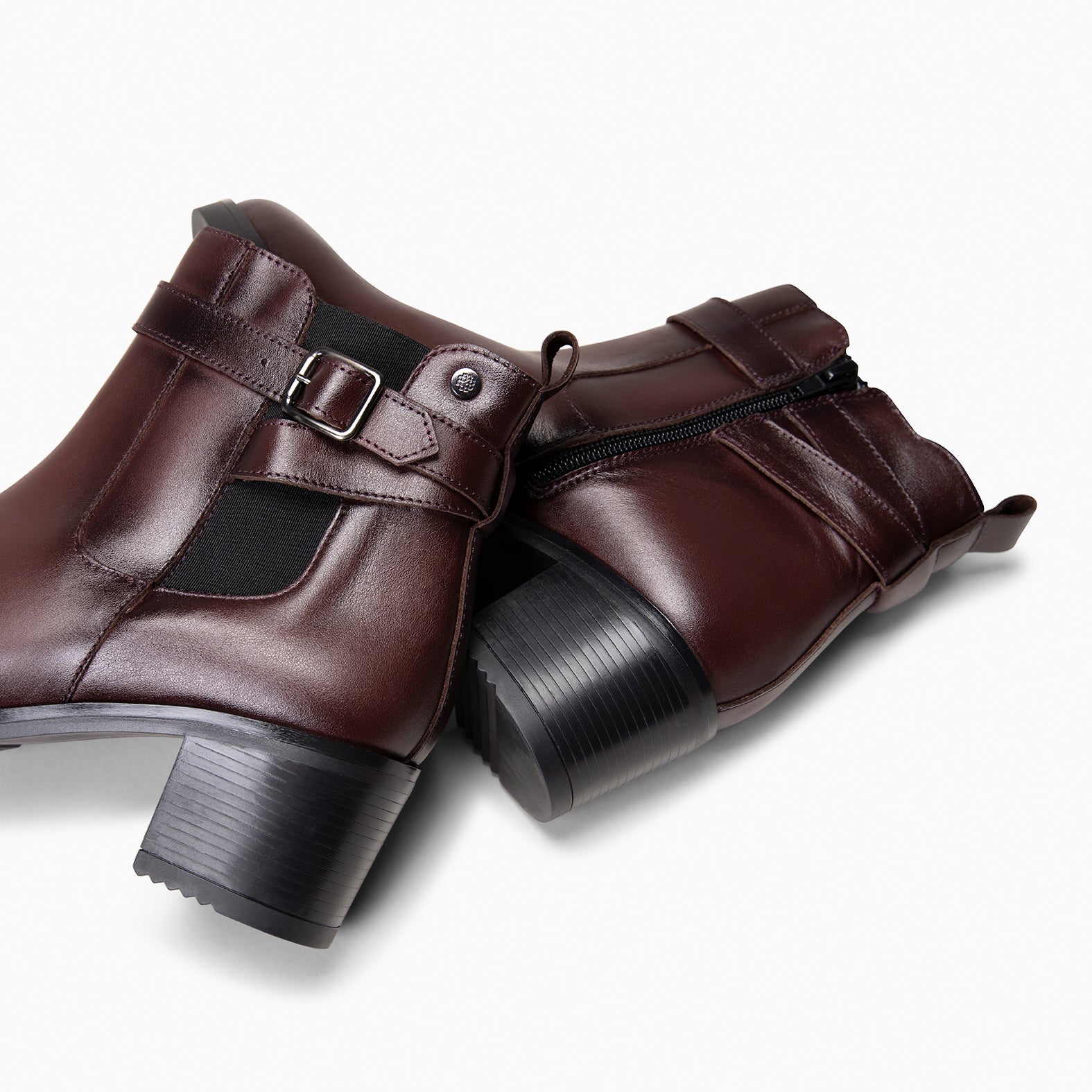 LEMY - Botines BURDEOS de piel de napa