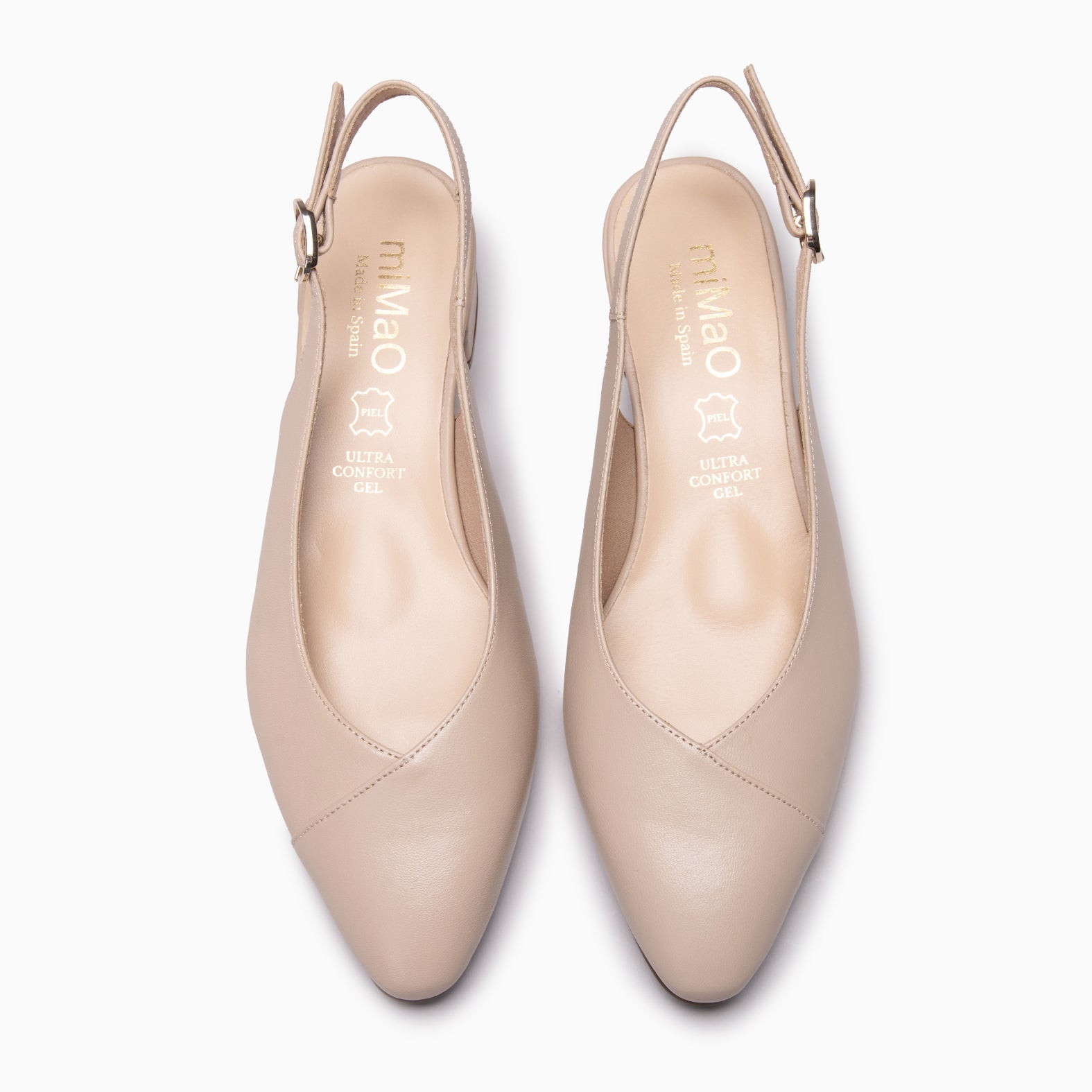 MARTINA - Zapatos Destalonados con puntera cruzada BEIGE