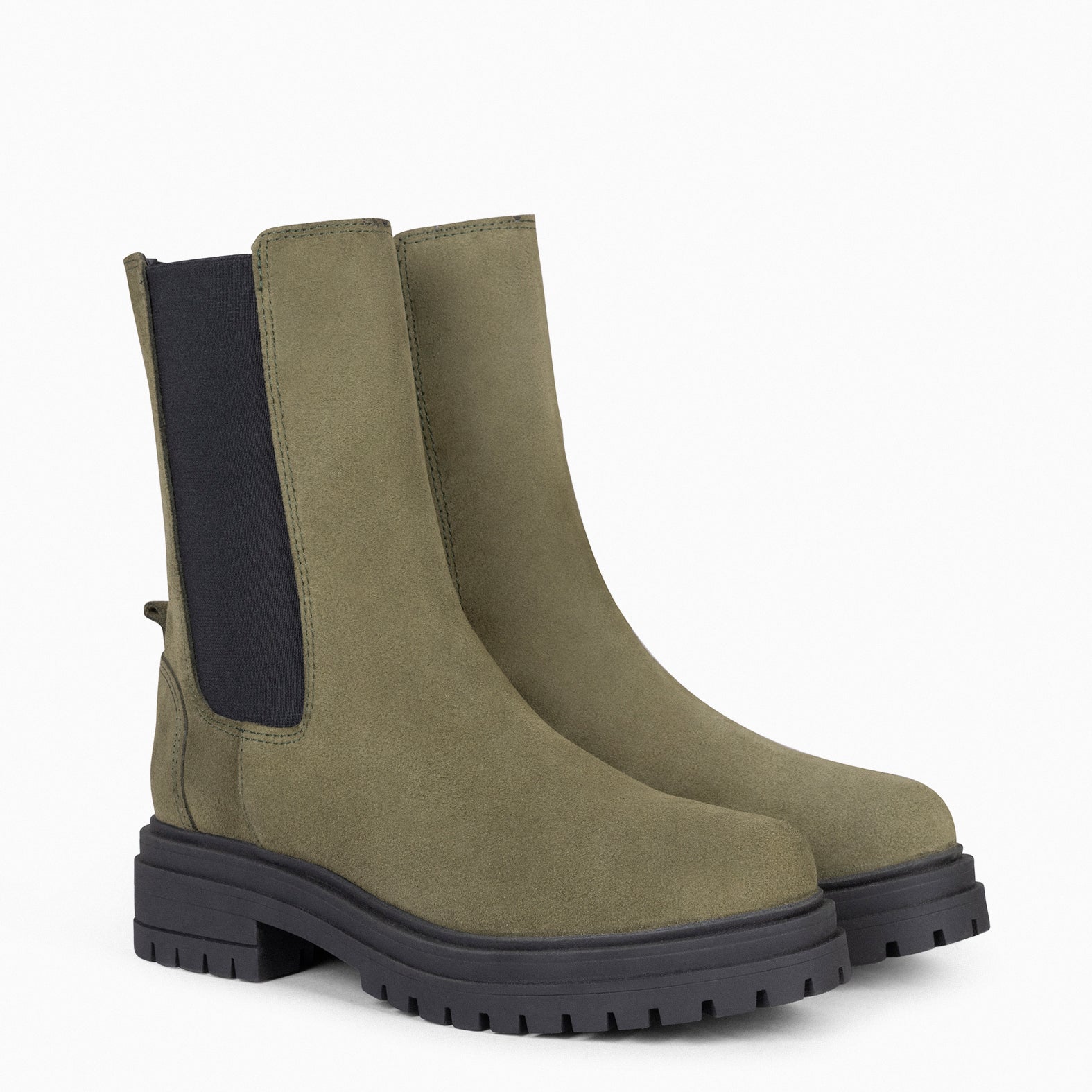 STAMFORD - Botines Chelsea KAKI con Plataforma Track