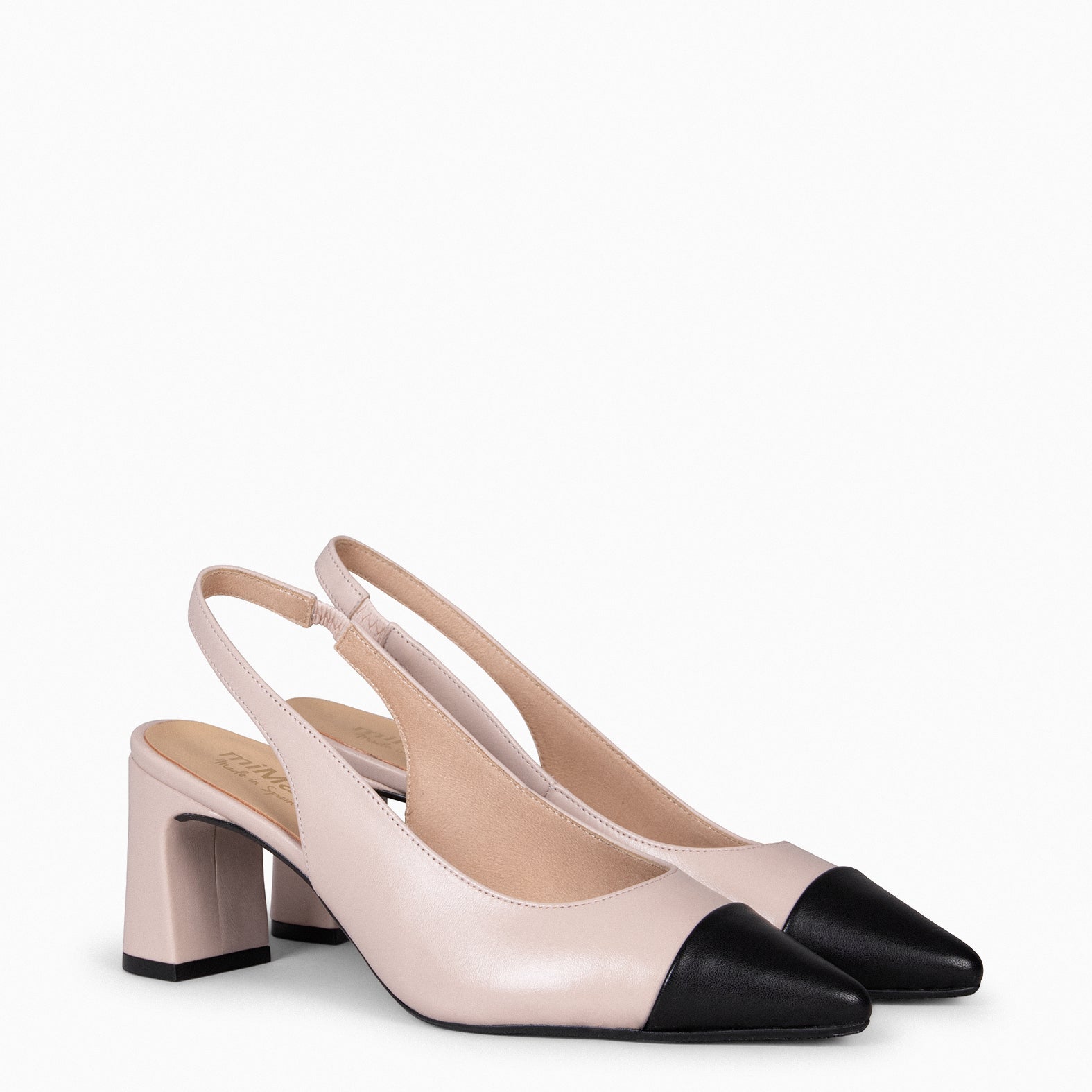 DIANA - Zapato NUDE puntera afilada NEGRO