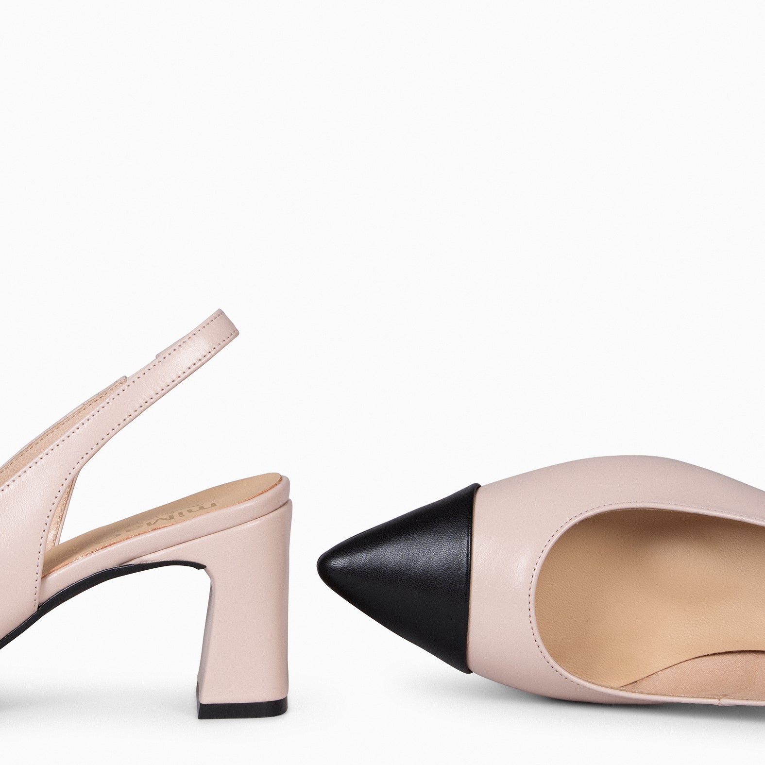 DIANA - Zapato NUDE puntera afilada NEGRO