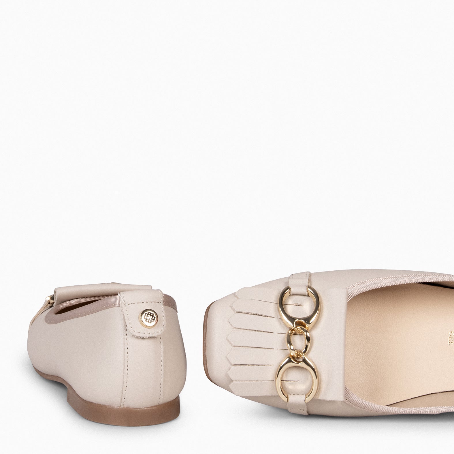 ZOY - Manoletina con puntera cuadrada BEIGE