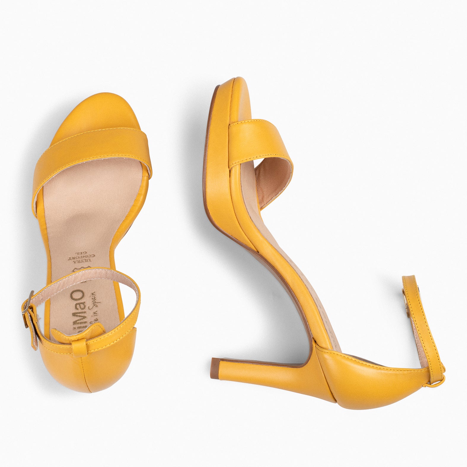 FIESTA - Sandalias de tacón alto y plataforma MOSTAZA