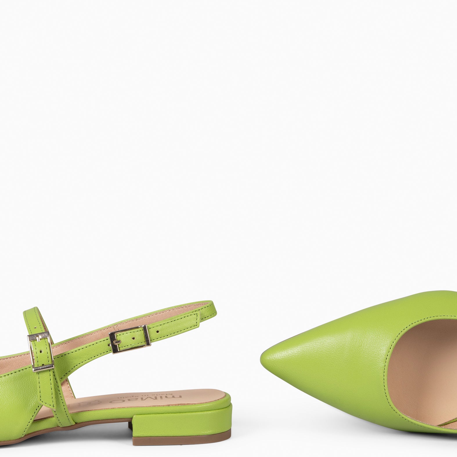 EVA - ZAPATOS ELEGANTES DESTALONADOS VERDE PISTACHO