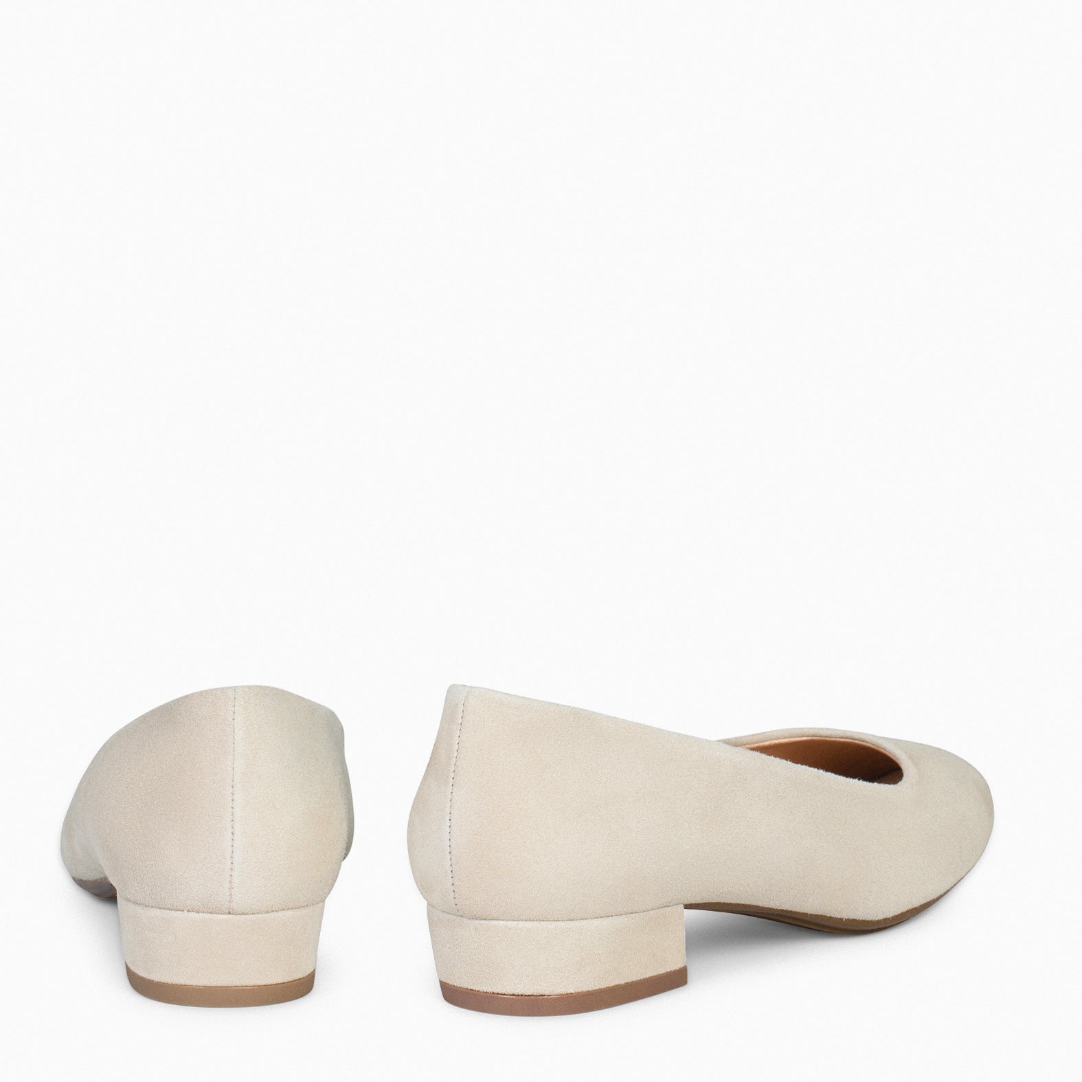 URBAN XS - Zapatos de tacón bajo de ante HUESO