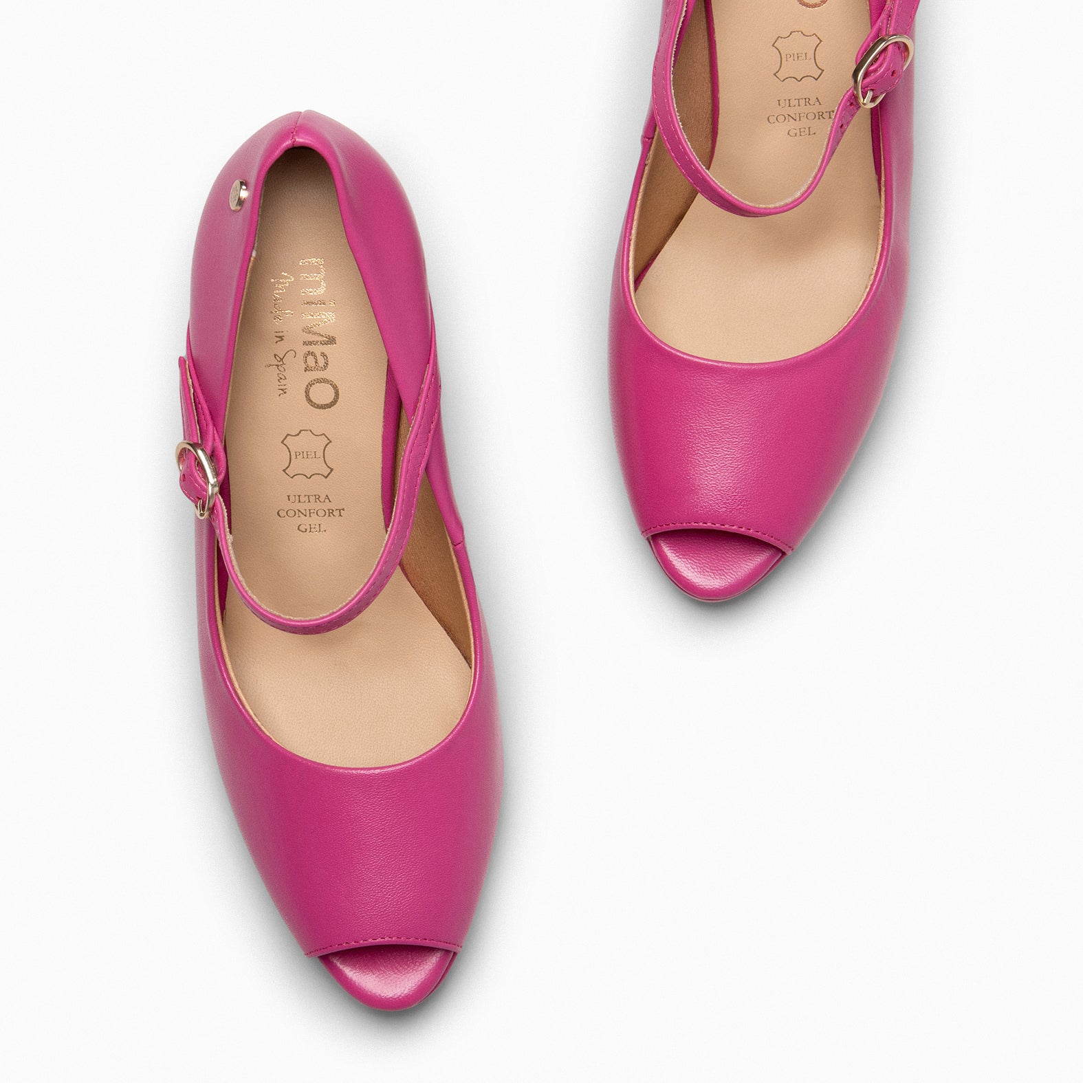 CASSIS - Zapato Peep Toe con correa FUCSIA