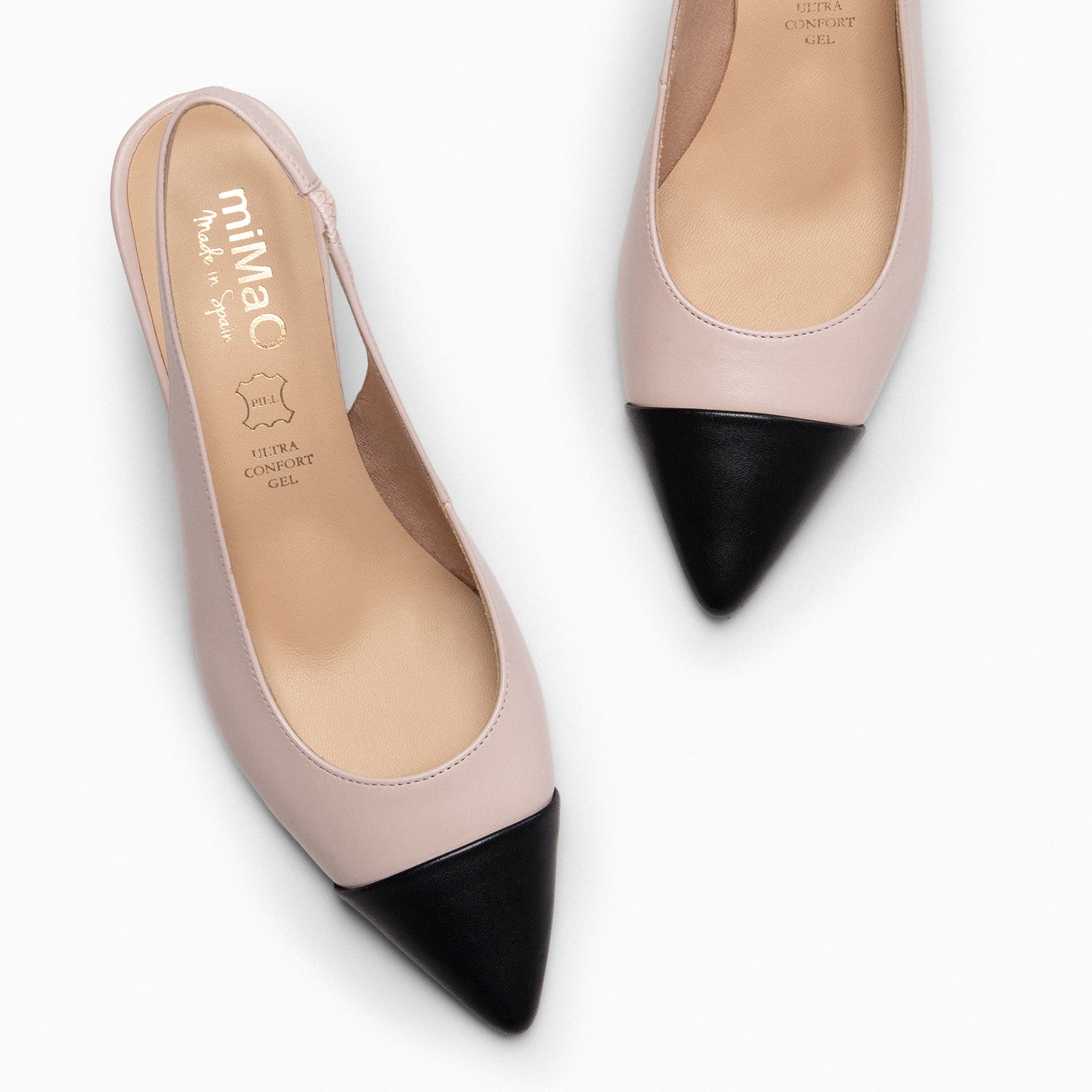 DIANA - Zapato NUDE puntera afilada NEGRO