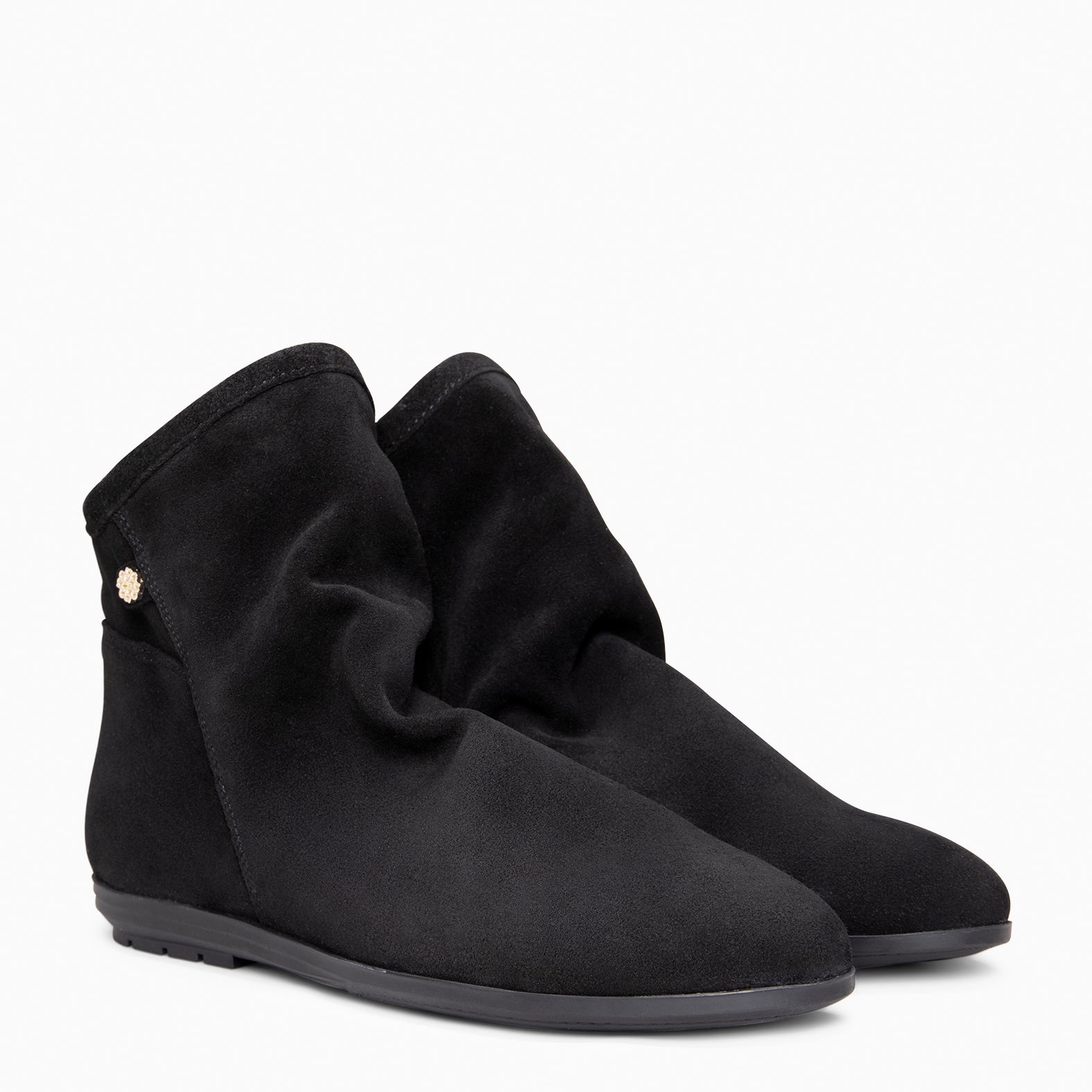 CHESS - Botines de ante con caña fruncida NEGRO