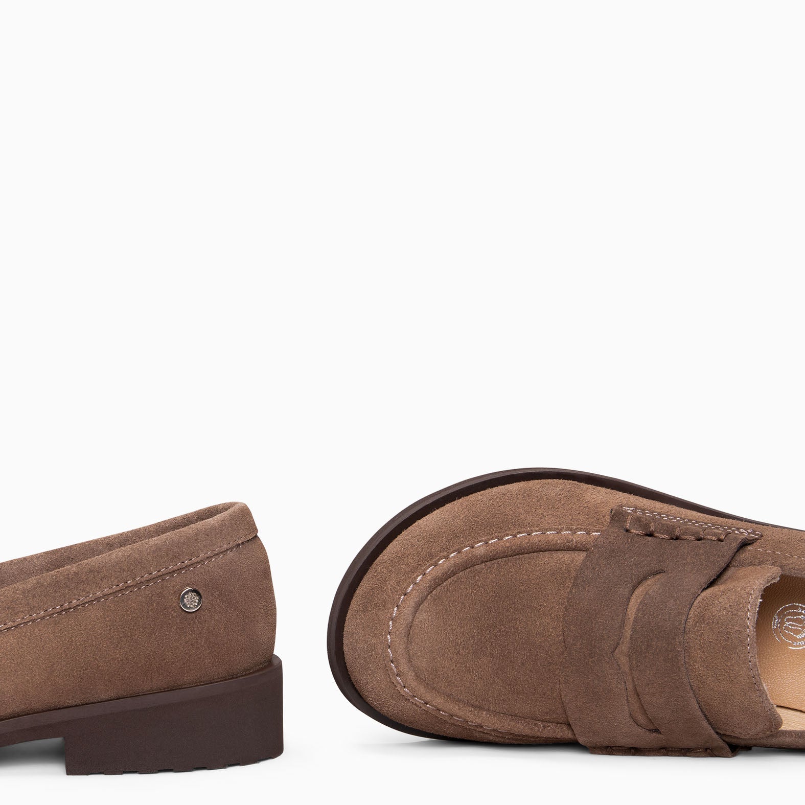 HARVARD - Mocasines planos de piel TAUPE