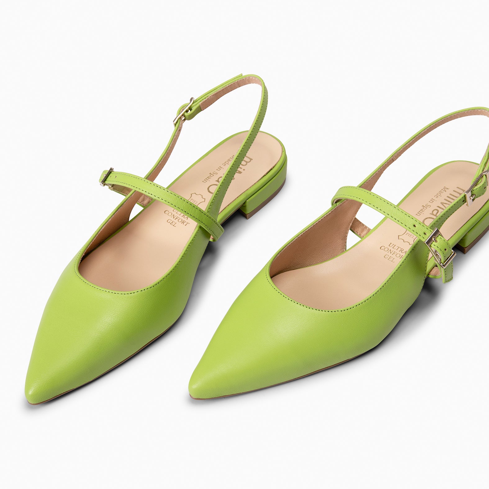 EVA - ZAPATOS ELEGANTES DESTALONADOS VERDE PISTACHO